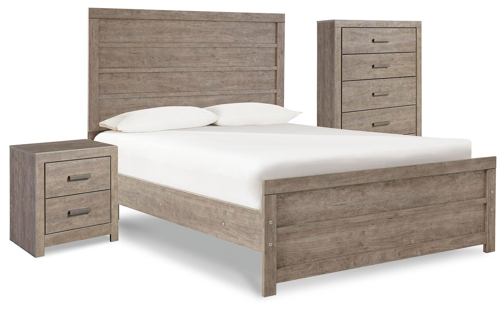 Cama de panel completo Culverbach con cómoda y mesita de noche - image 1