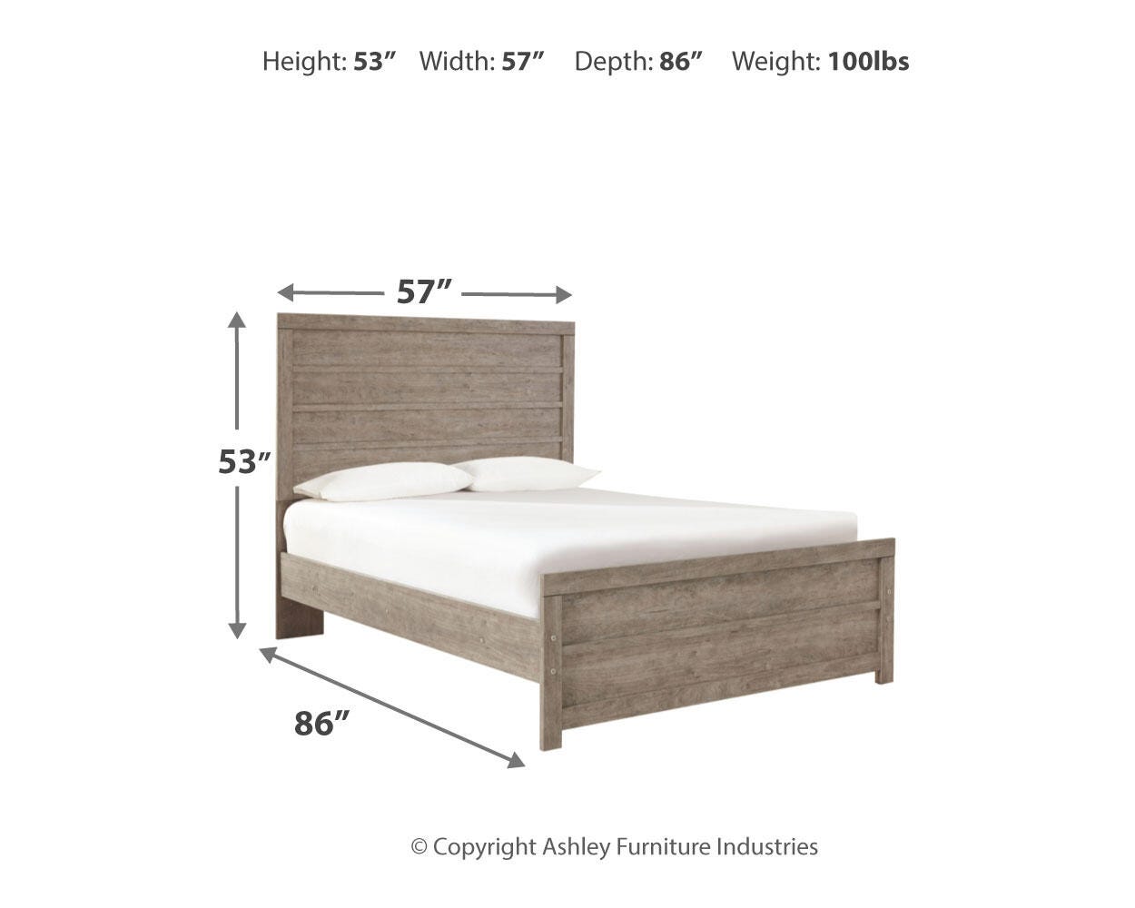 Culverbach Full Panel Bed with Nightstand, Gray, large