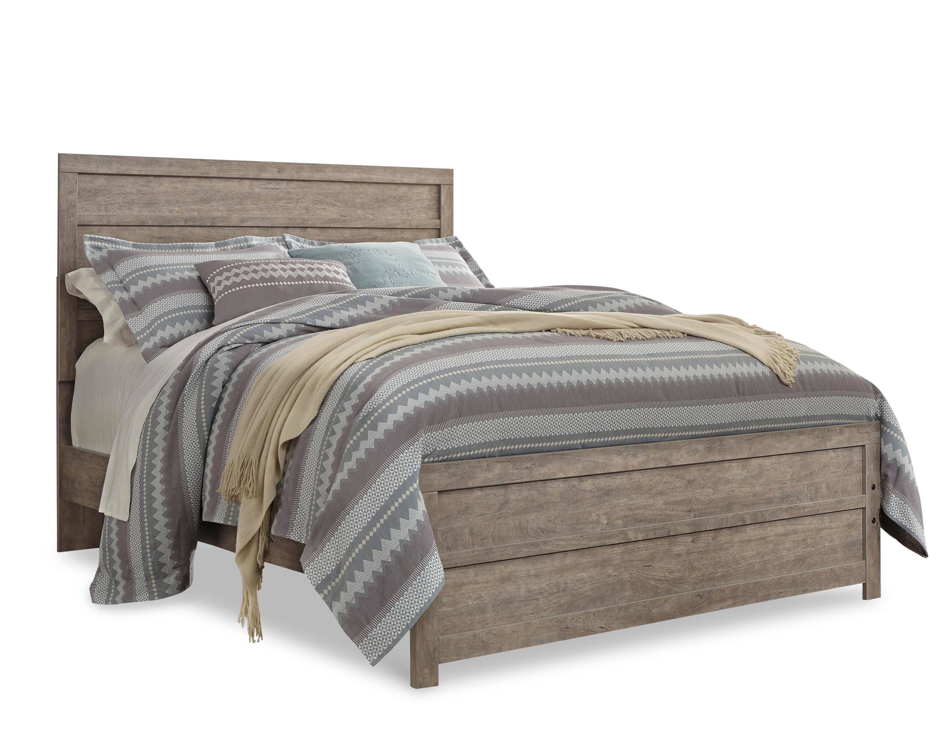 Culverbach Queen Panel Bed with Mirrored Dresser, Gray, large