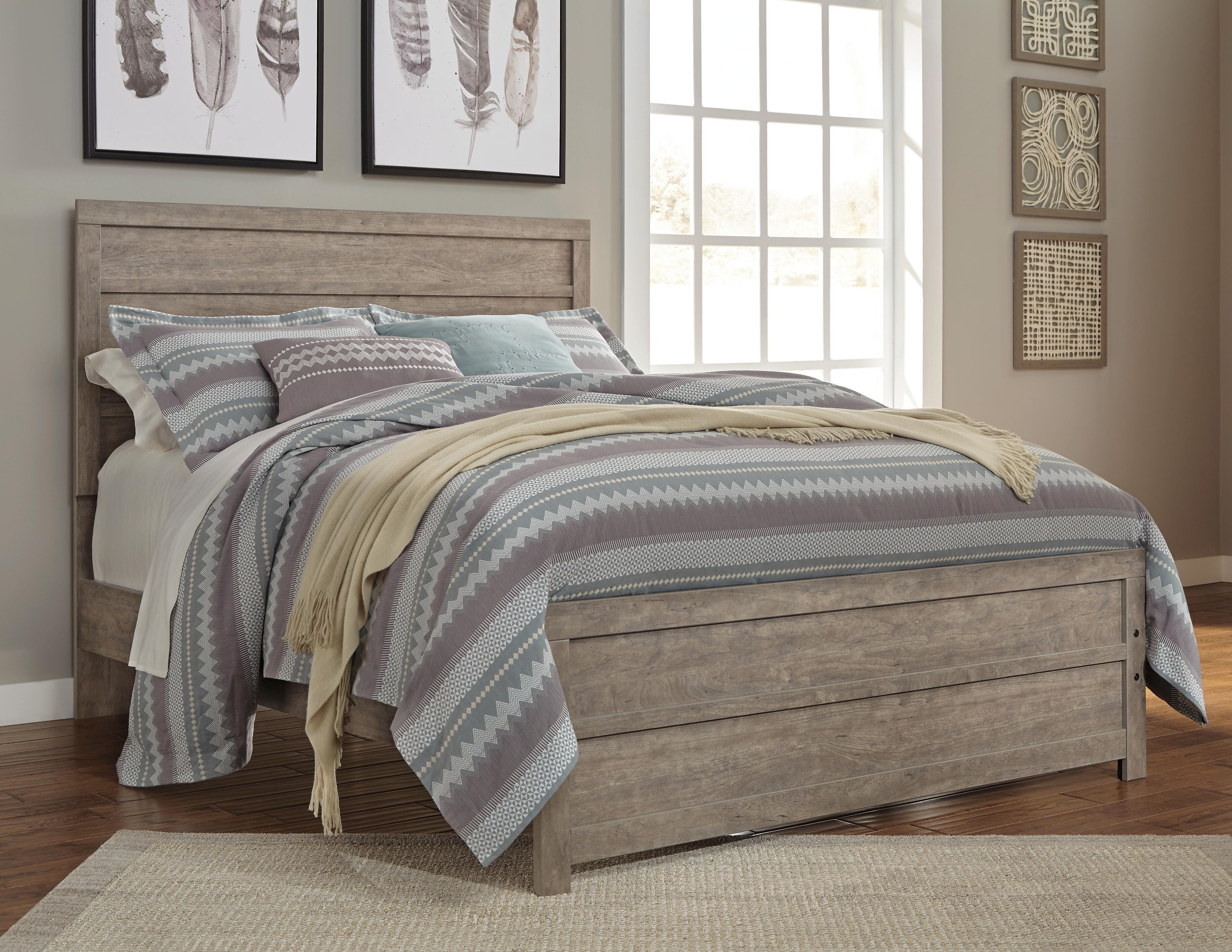 Culverbach Queen Panel Bed and Nightstand, Gray, large