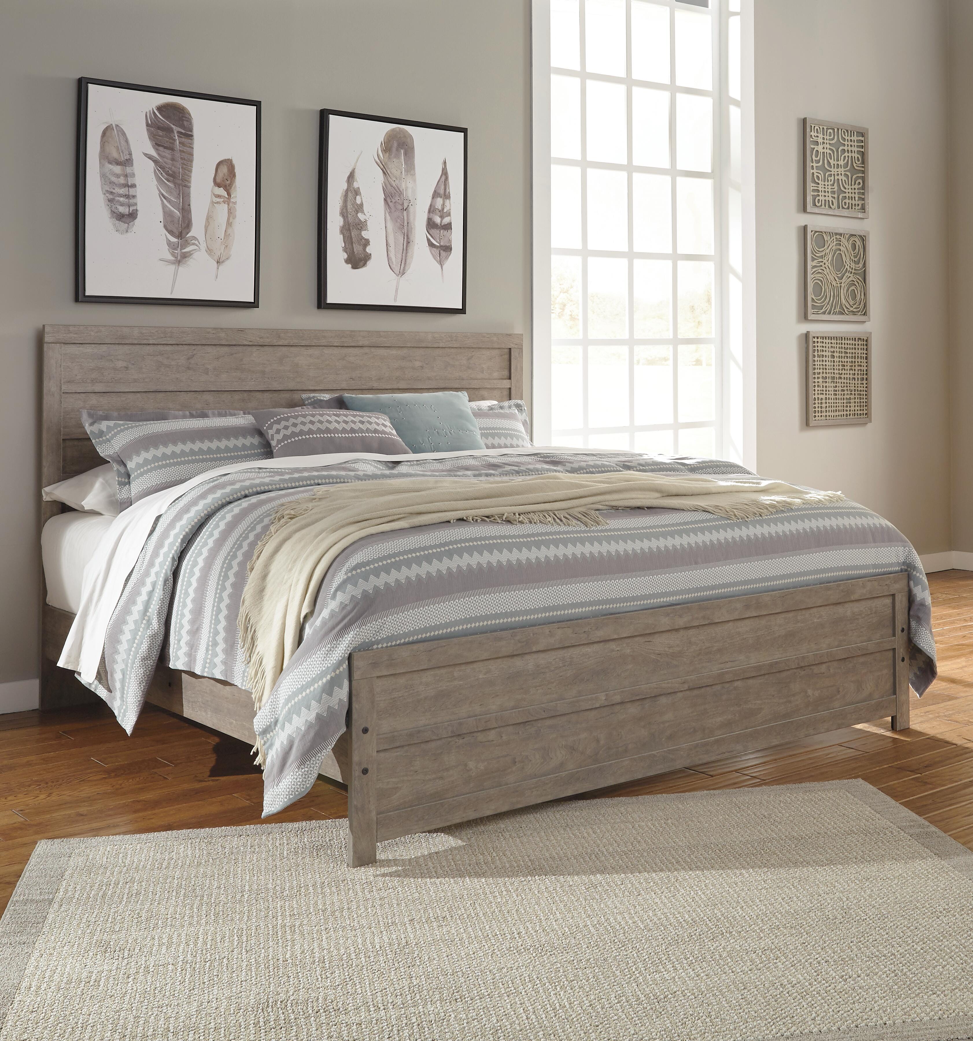 Culverbach King Panel Bed and Nightstand, Gray, large