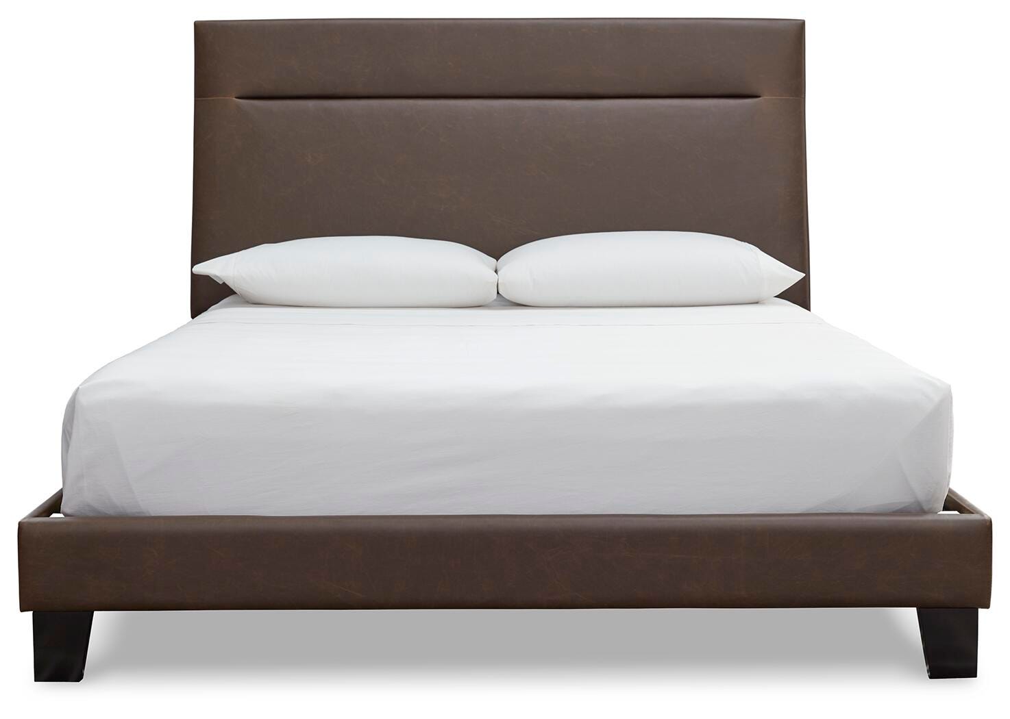 Adelloni Queen Upholstered Bed, Brown, large