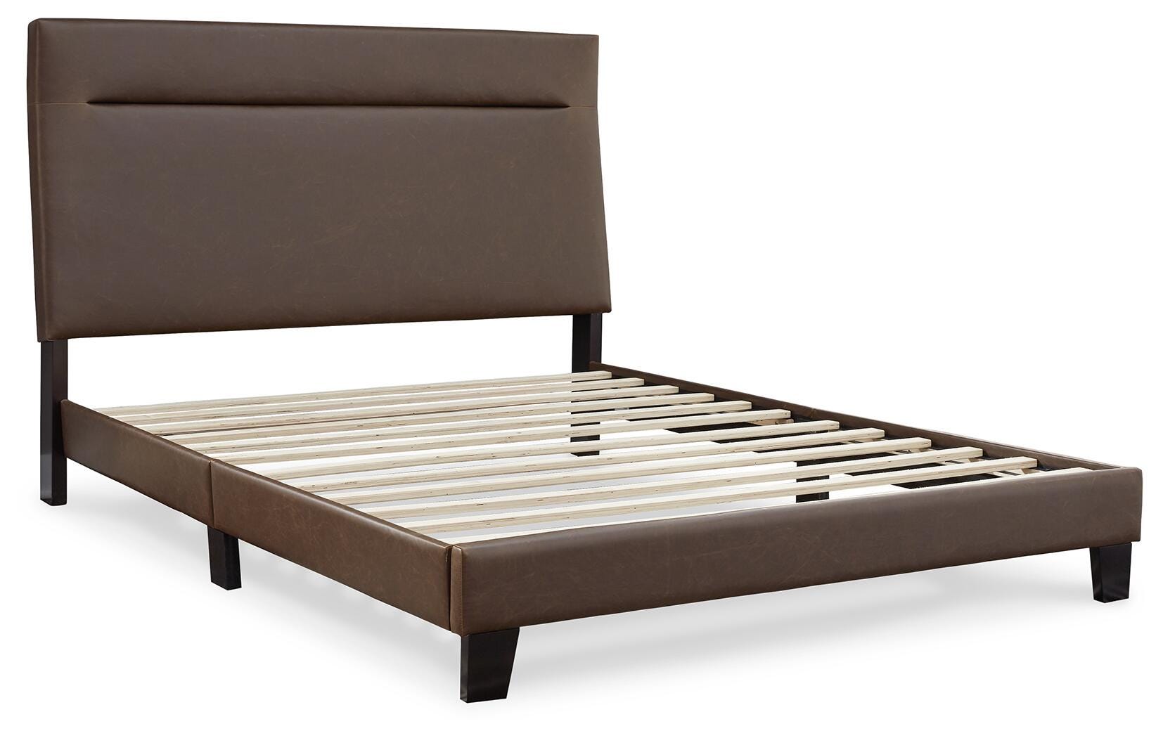Adelloni Queen Upholstered Bed, Brown, large