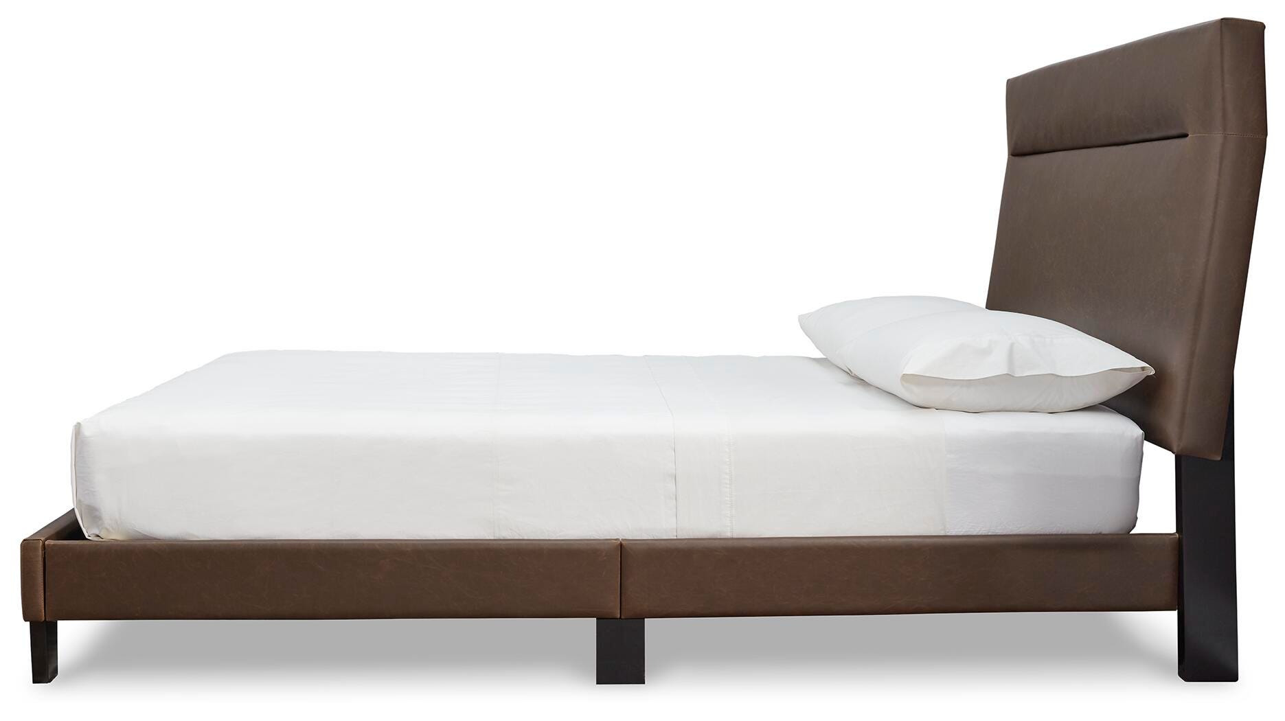 Adelloni Queen Upholstered Bed, Brown, large