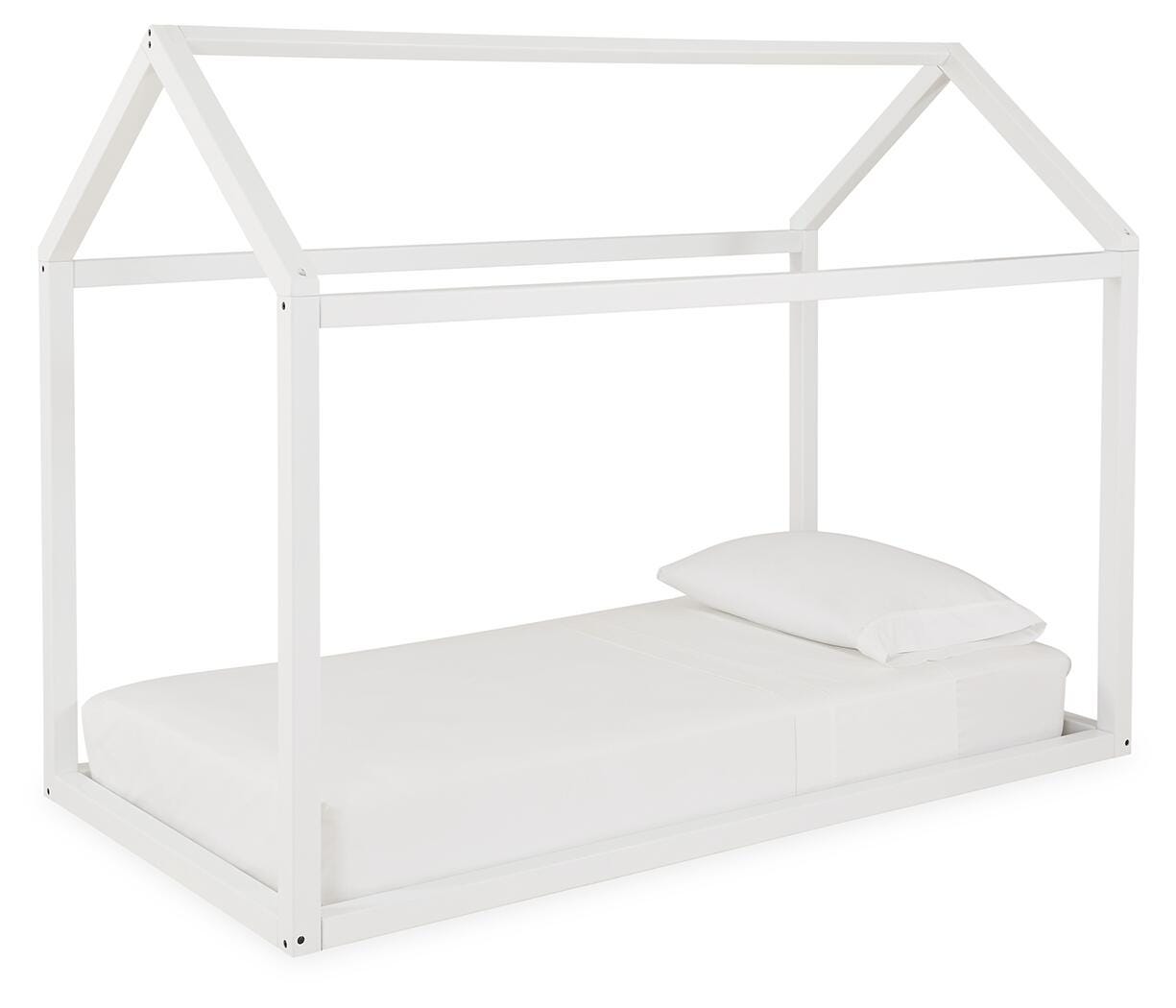Flannibrook Twin House Bed Frame, White, large