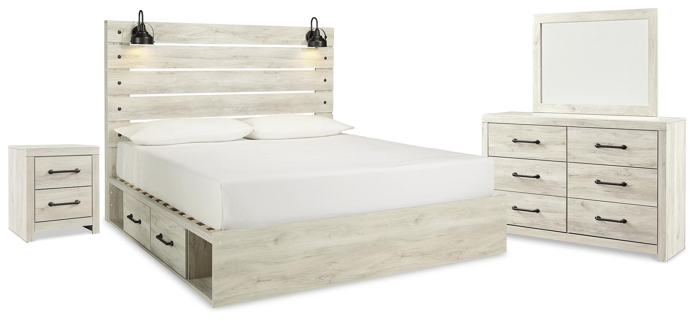 Cambeck King Panel Storage Bed, Dresser, Mirror and Nightstand - image 1