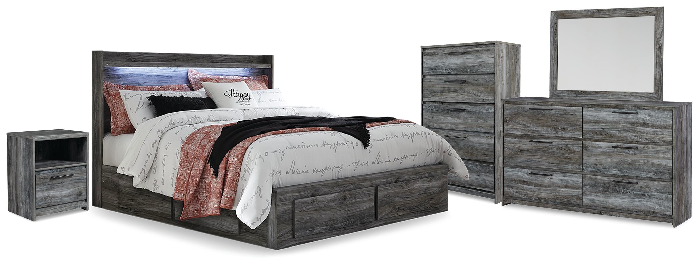 Baystorm King Storage Bed, Dresser, Mirror, Chest and Nightstand - image 1