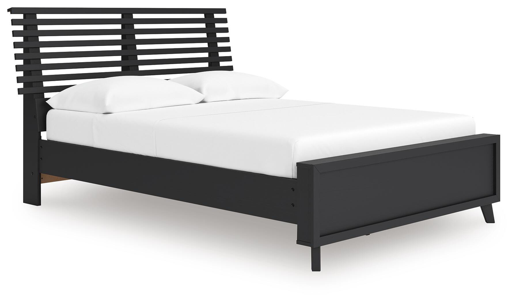 Danziar Full Slat Panel Bed, Black, large