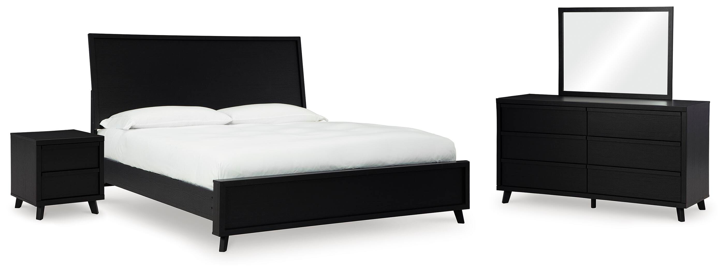 Cama de paneles, tocador, espejo y mesita de noche Danziar King - image 1