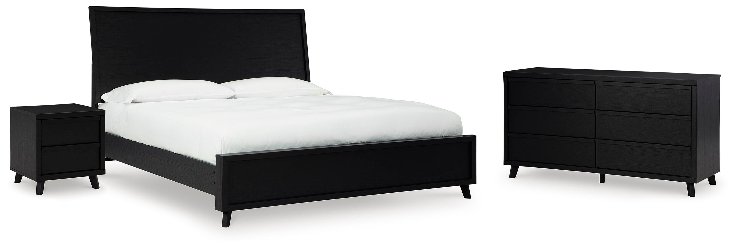 Cama con paneles, cómoda y mesita de noche Danziar King - image 2