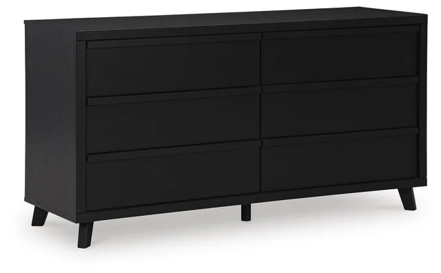 black 6-drawer dresser under $200 Manhattan Comfort Chrystie Contemporary Black 6-Drawer 60" Double Dresser DR1606-2