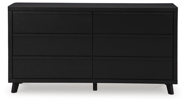 Danziar 6 Drawer Dresser, Black