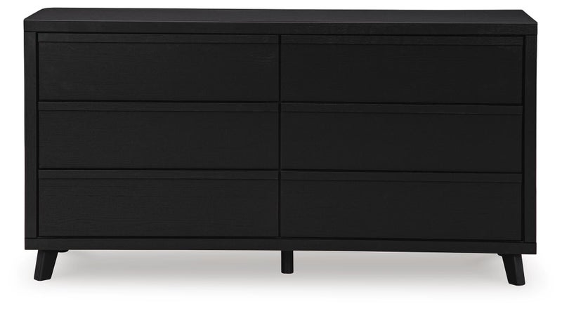 Danziar 6 Drawer Dresser, Black