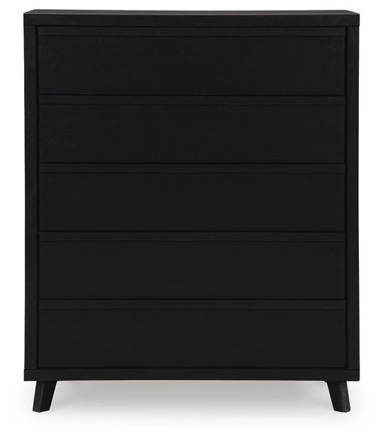 Danziar 5 Drawer Wide Chest, Black