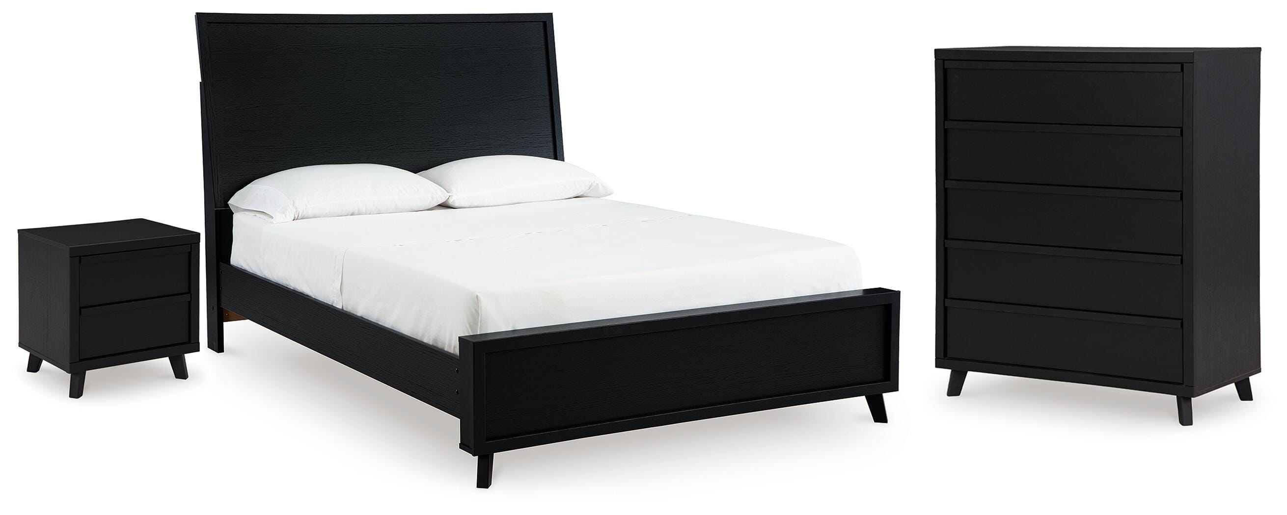 Cama tamaño Queen, cómoda y mesita de noche Danziar - image 1