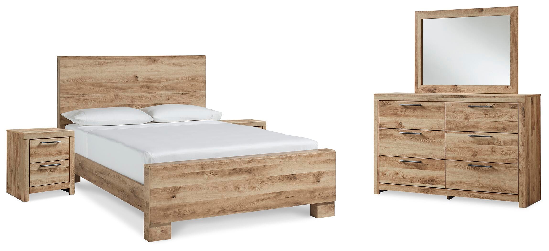 Hyanna King Panel Bed, Dresser, Mirror and 2 Nightstands - image 1
