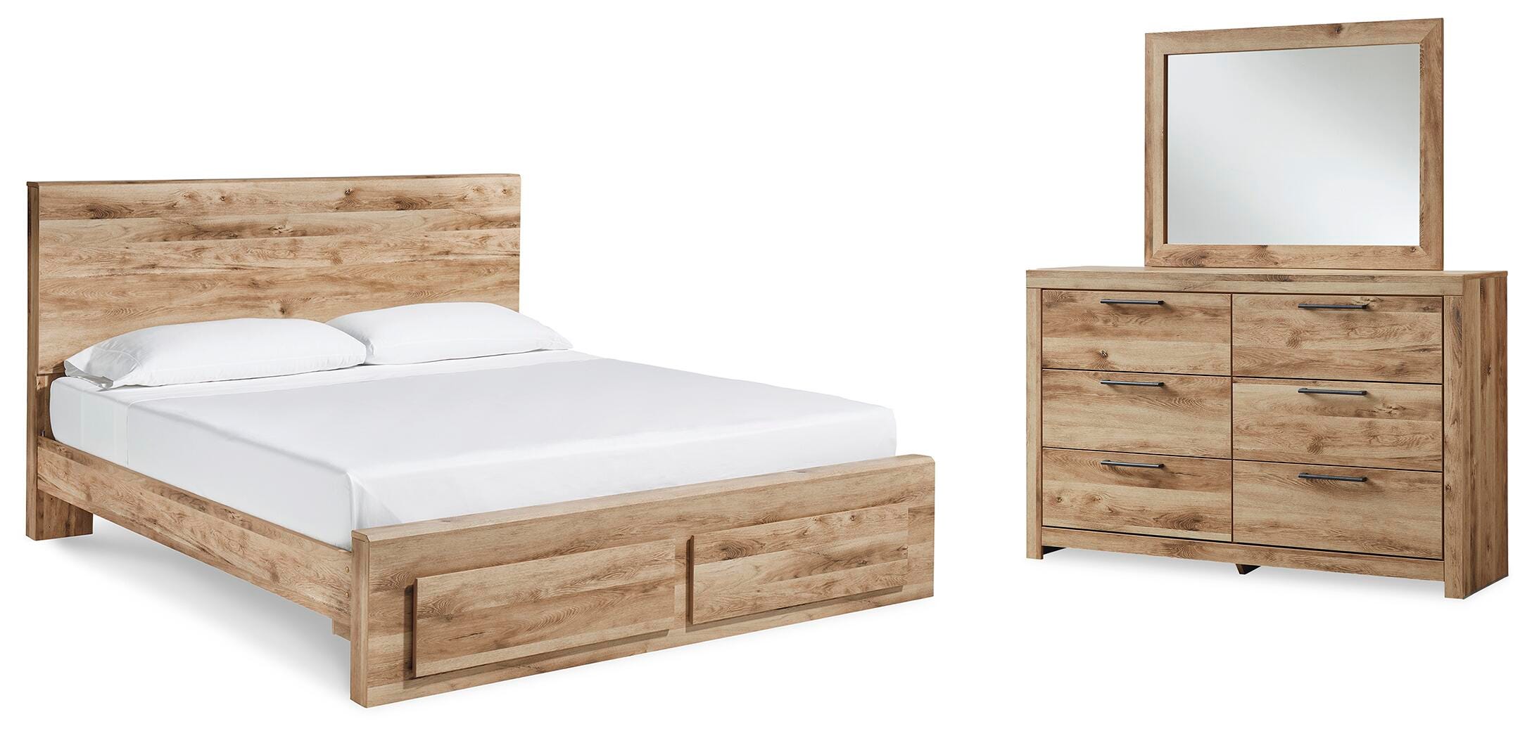 Cama con almacenaje, cómoda y espejo Hyanna King - image 1