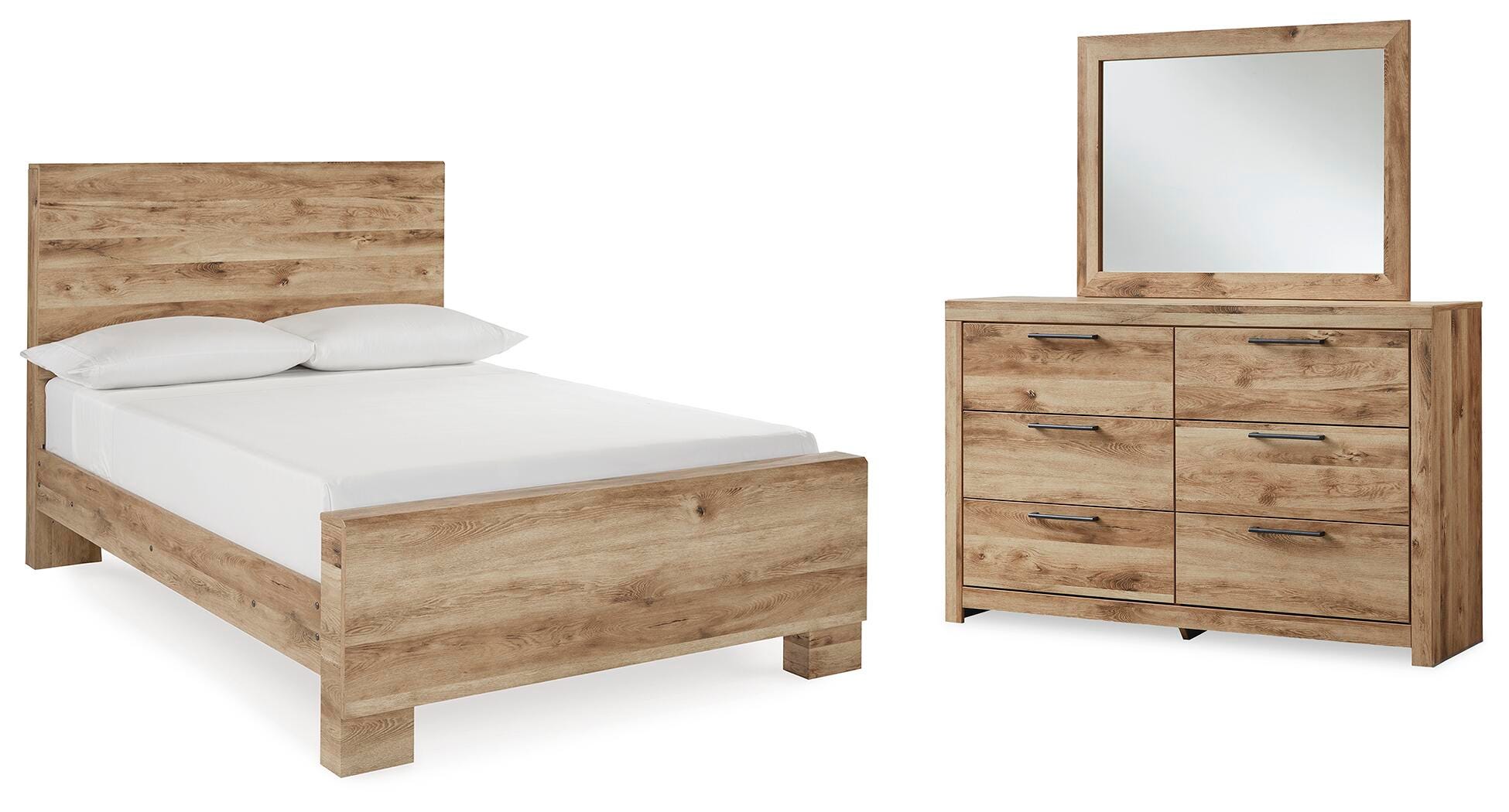 Cama matrimonial Hyanna, cómoda y espejo - image 1