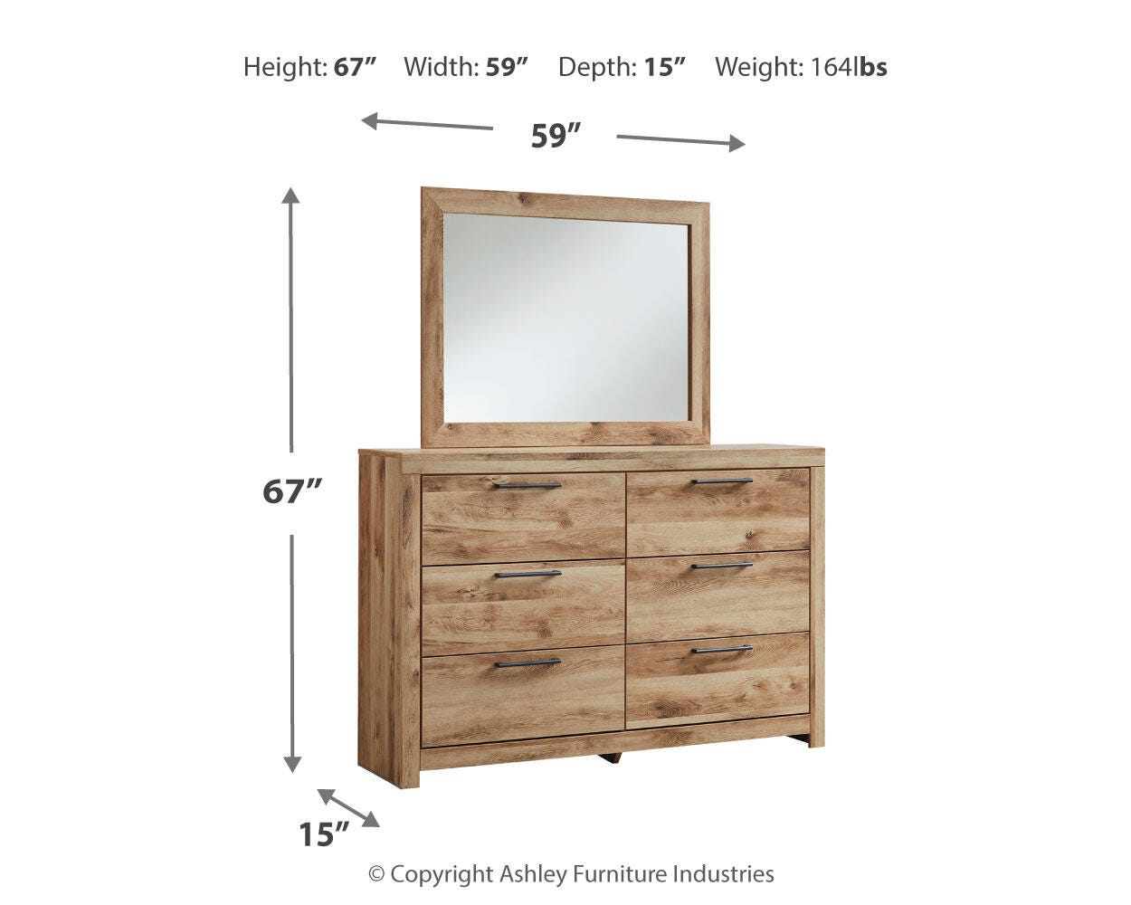 Cama Hyanna King con panel y 2 cajones laterales de almacenaje, cómoda y espejo - image 8