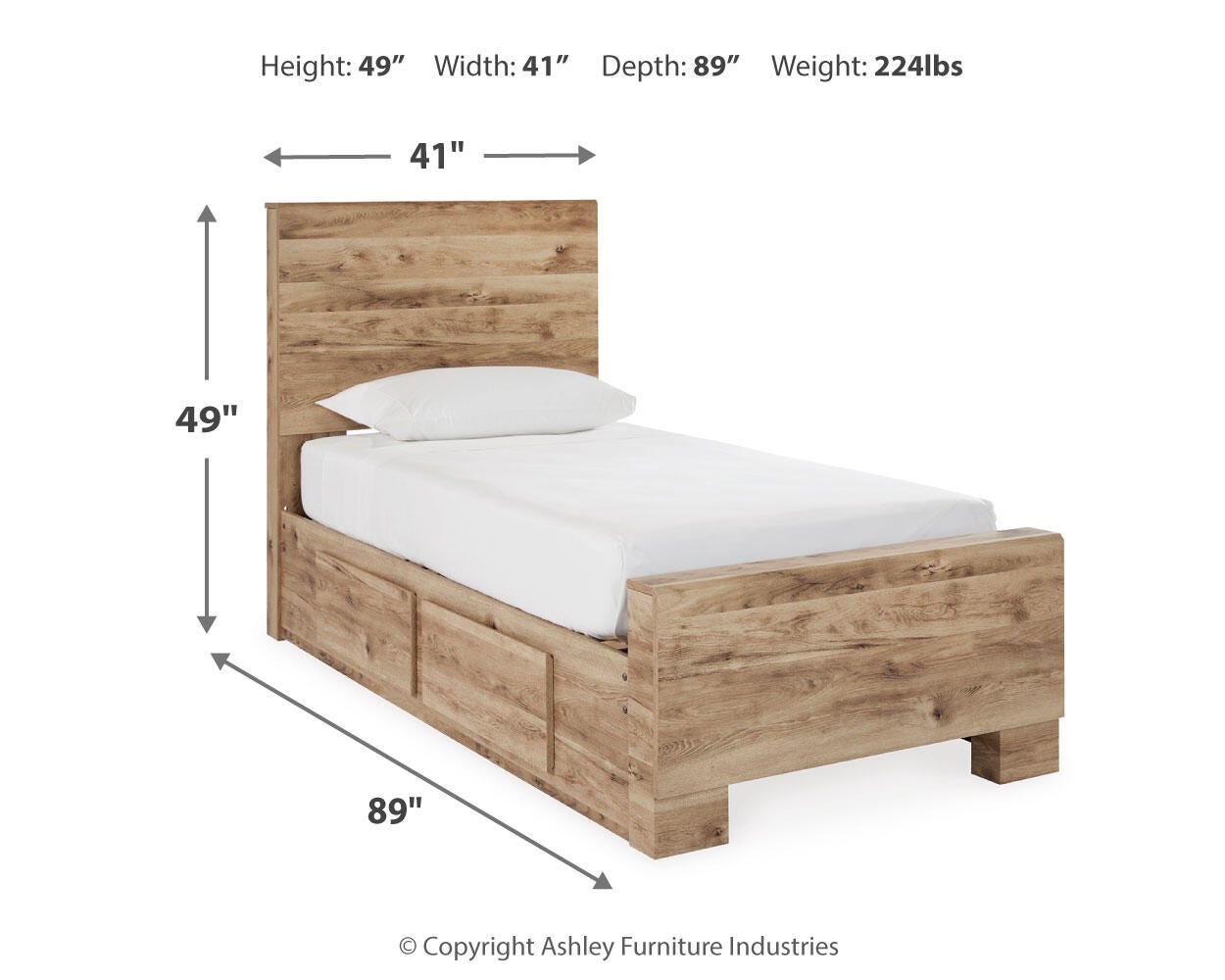 Hyanna Twin Panel Bed with 2 Side Storage - image 6