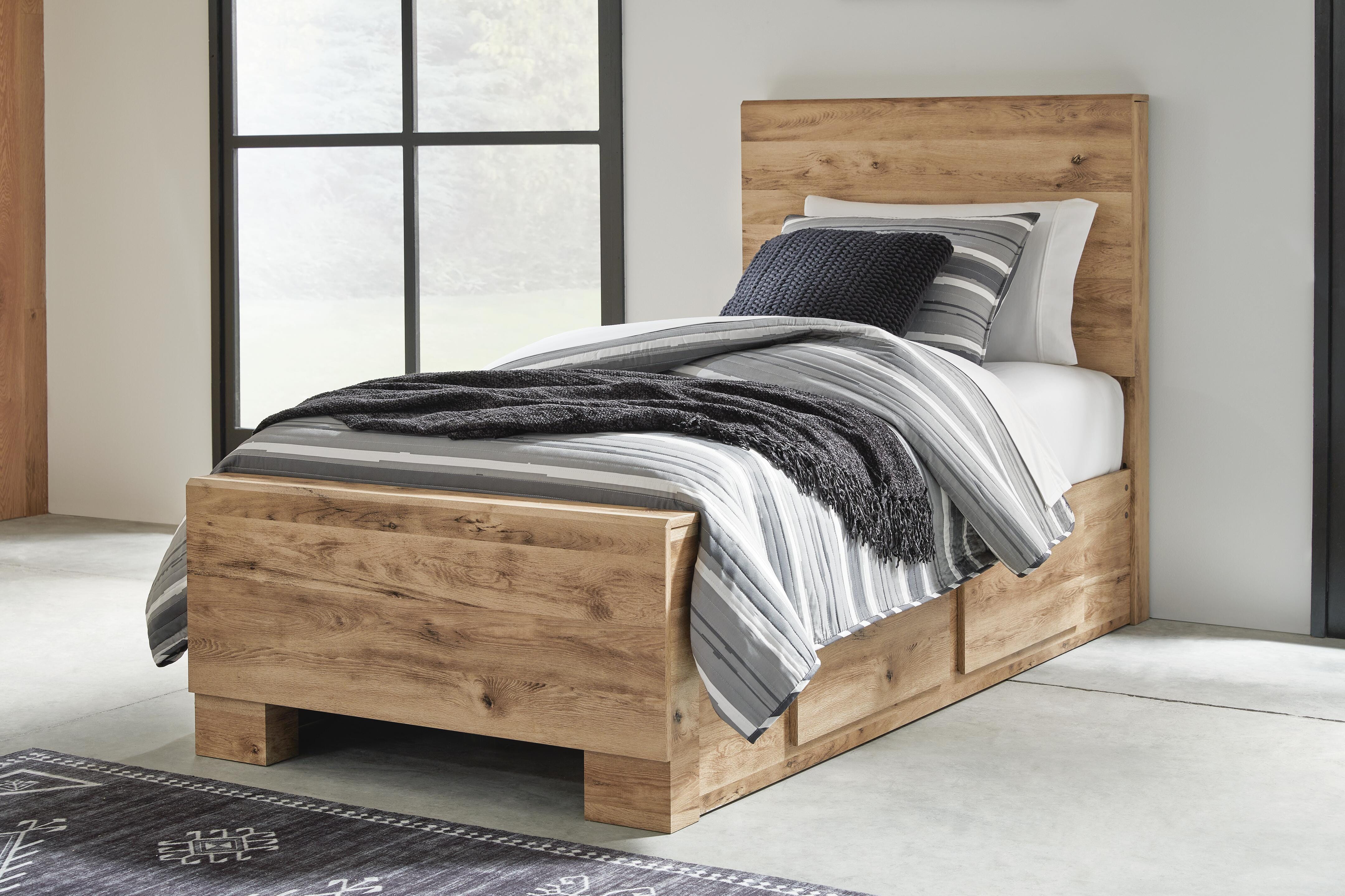 Hyanna Twin Panel Bed with 1 Side Storage - image 1