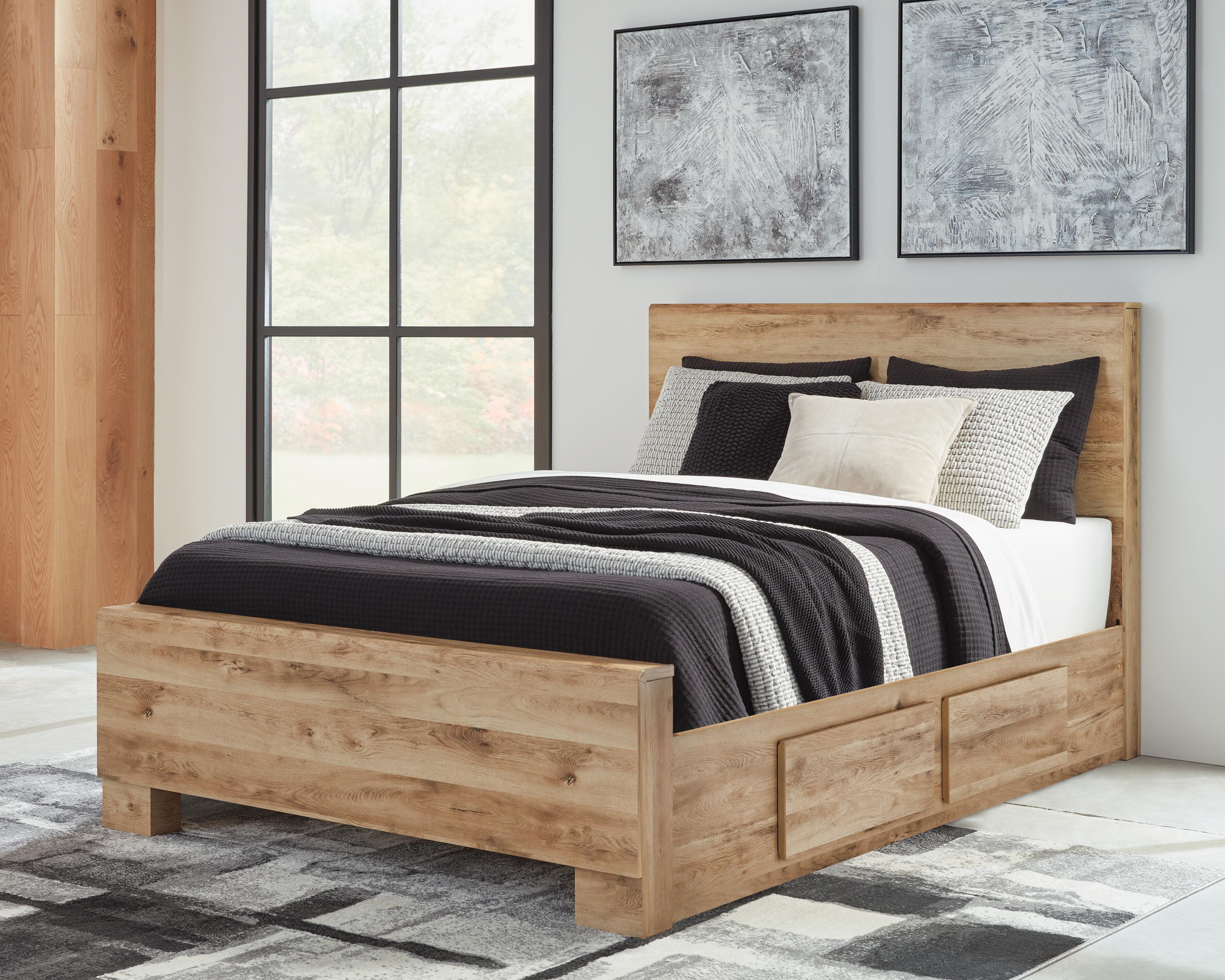 Cama panel Hyanna Queen con almacenaje, cómoda, espejo y mesita de noche - image 13