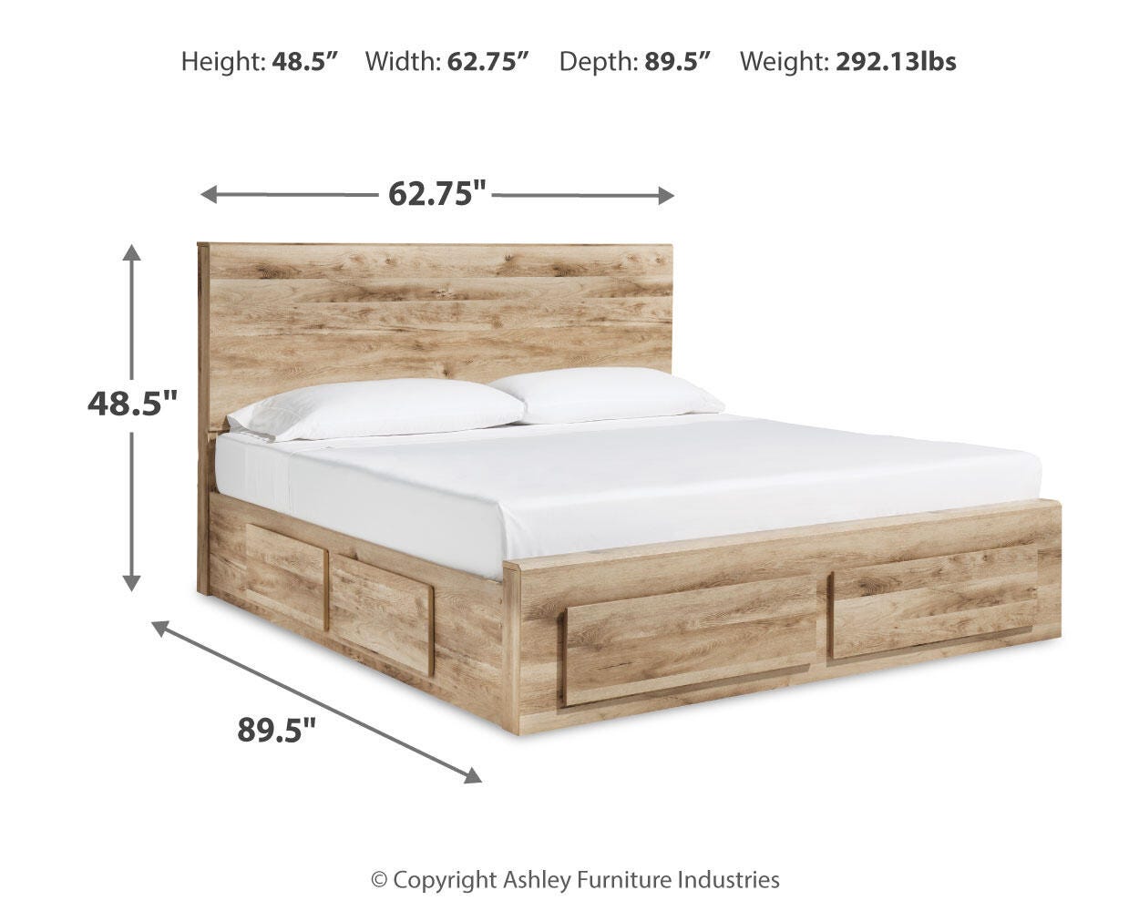 Cama con almacenaje en el panel Hyanna Queen con 2 almacenajes laterales, cómoda y espejo - image 9