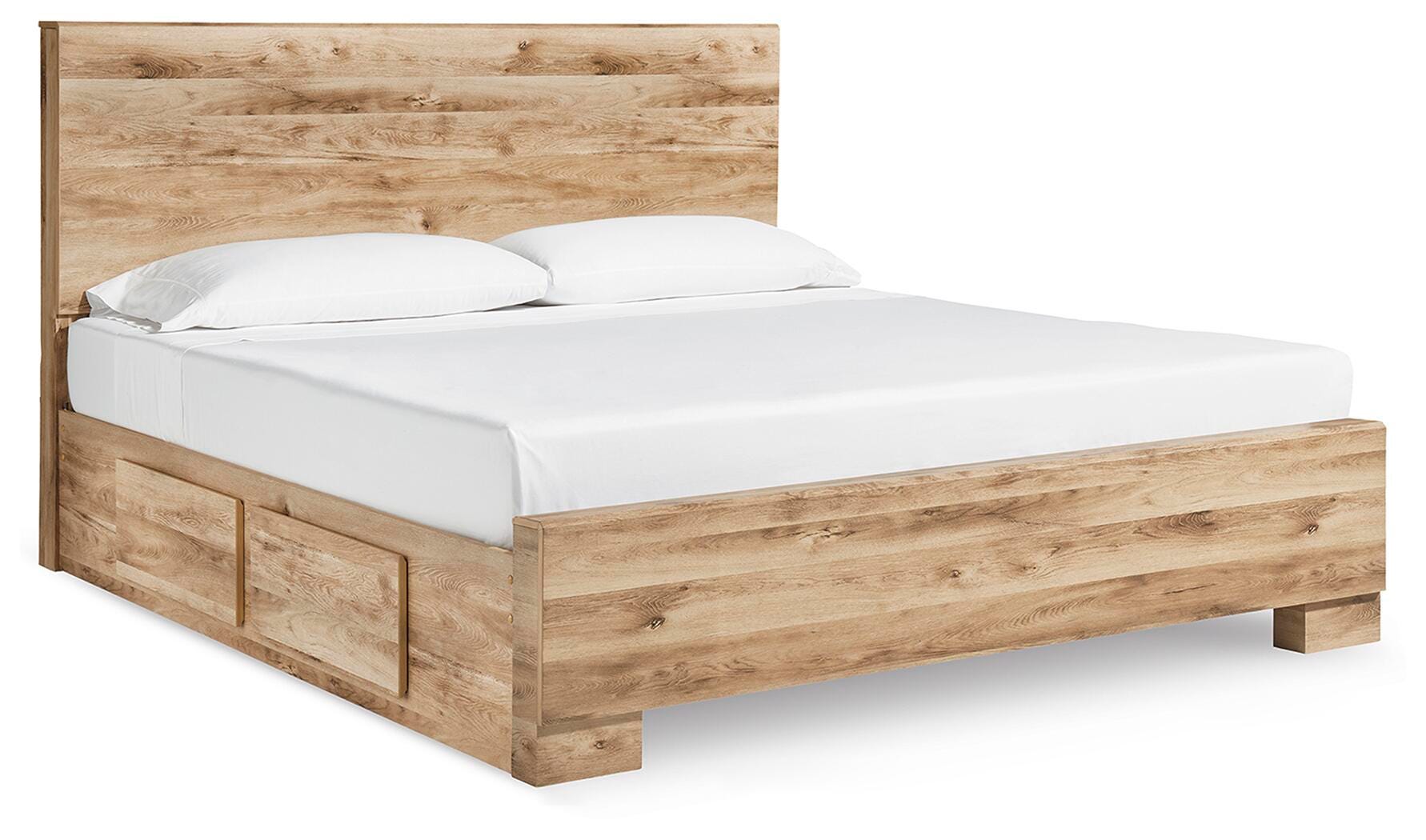 Cama con panel Hyanna King con 2 cajones de almacenamiento laterales - image 1