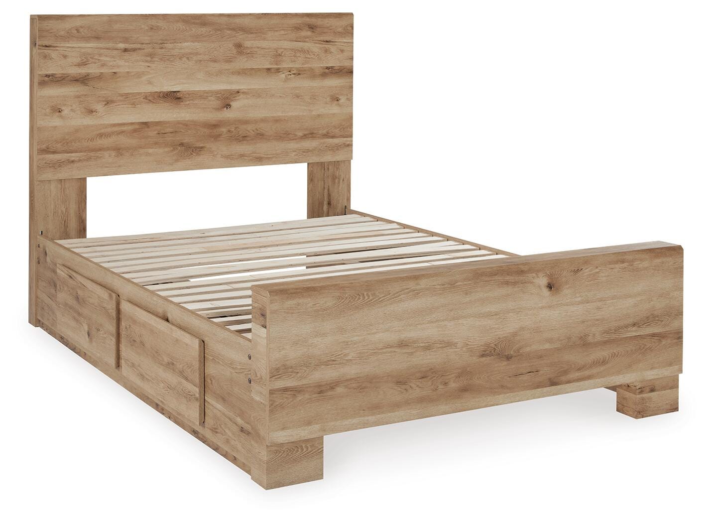 Hyanna Full Panel Bed with 1 Side Storage, Tan Brown, large