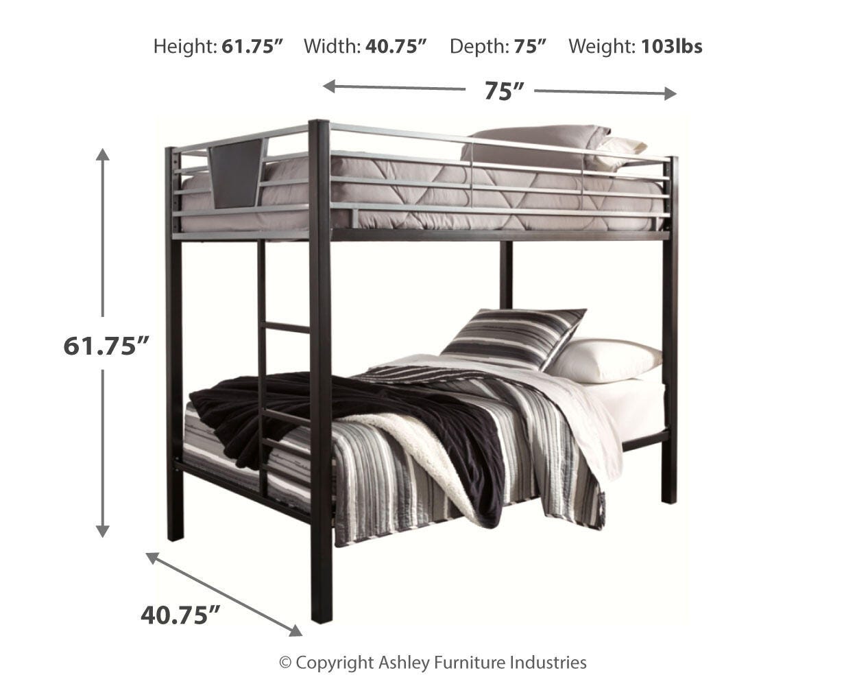 Dinsmore Twin over Twin Bunk Bed with Ladder - image 3
