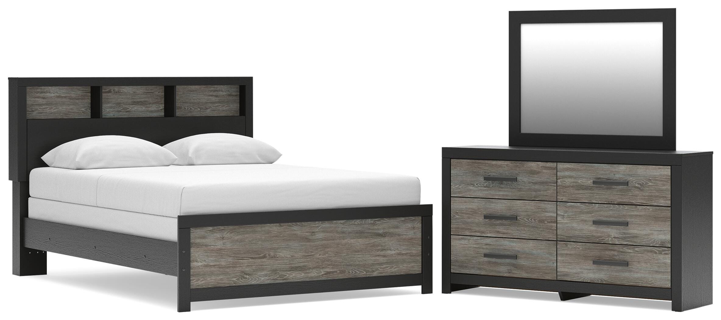 Broachmyn Queen Bookcase Bed, Dresser and Mirror