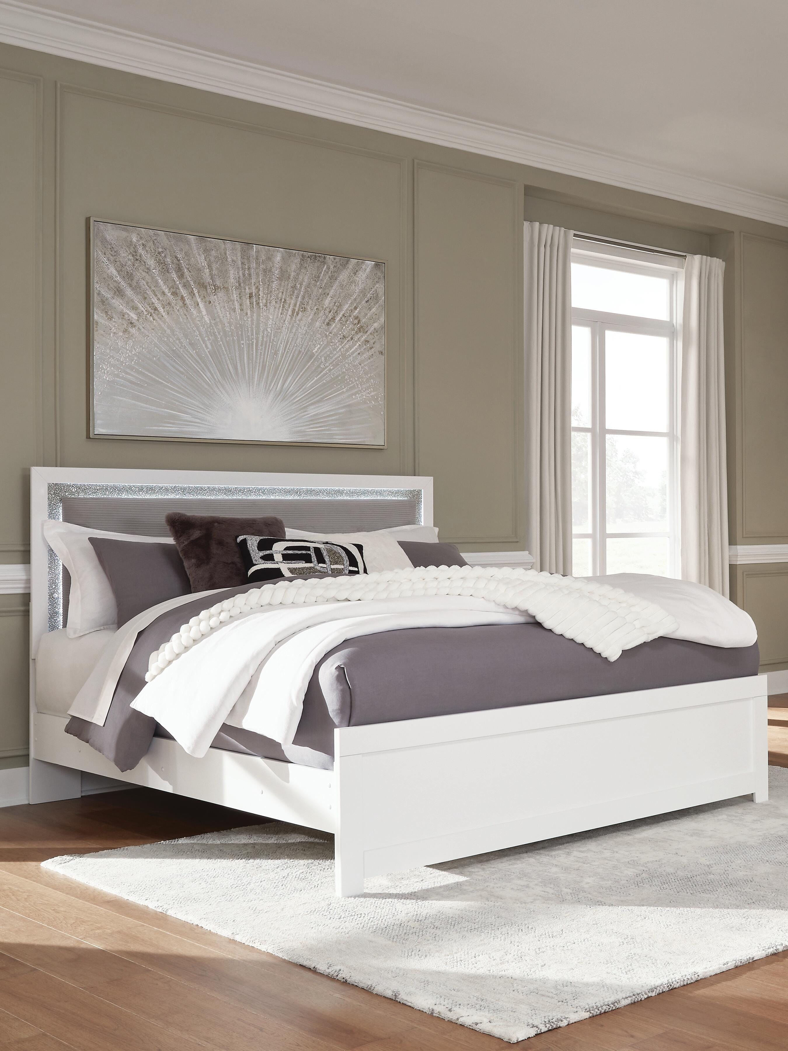 Raechalla King Upholstered Panel Bed - image 1
