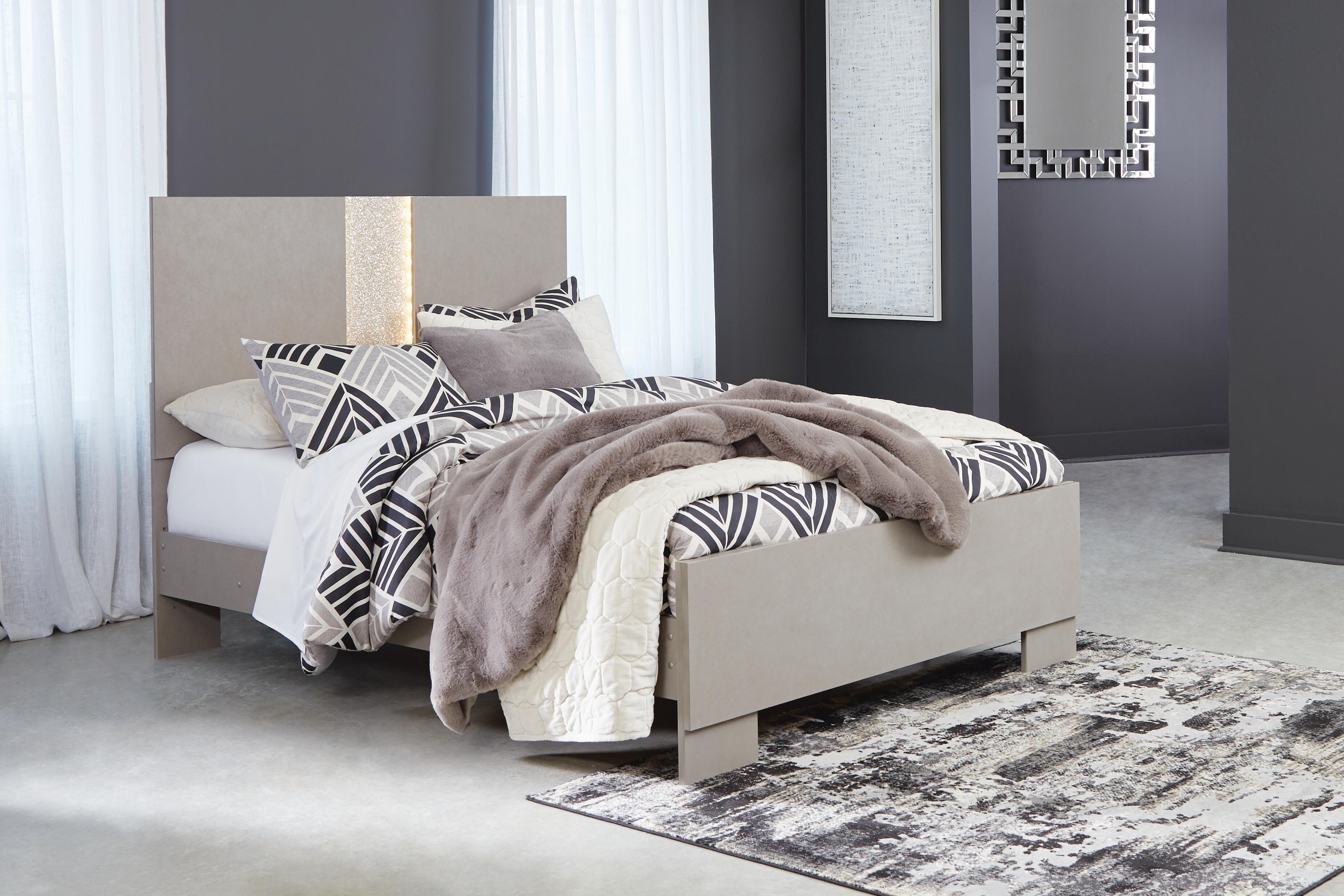 Surancha Queen Panel Bed, Gray, large