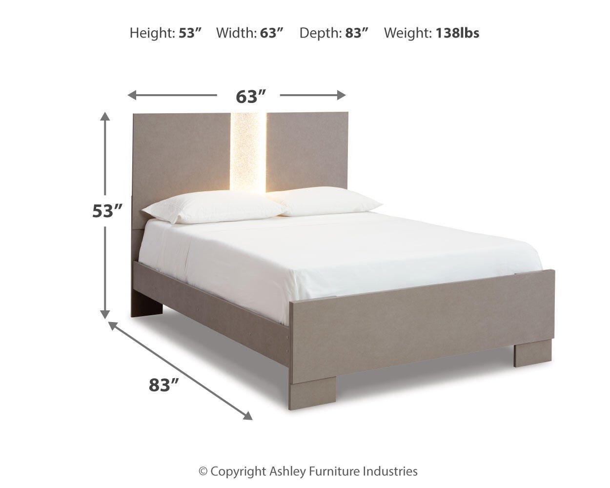 Surancha Full Panel Bed, Gray, large