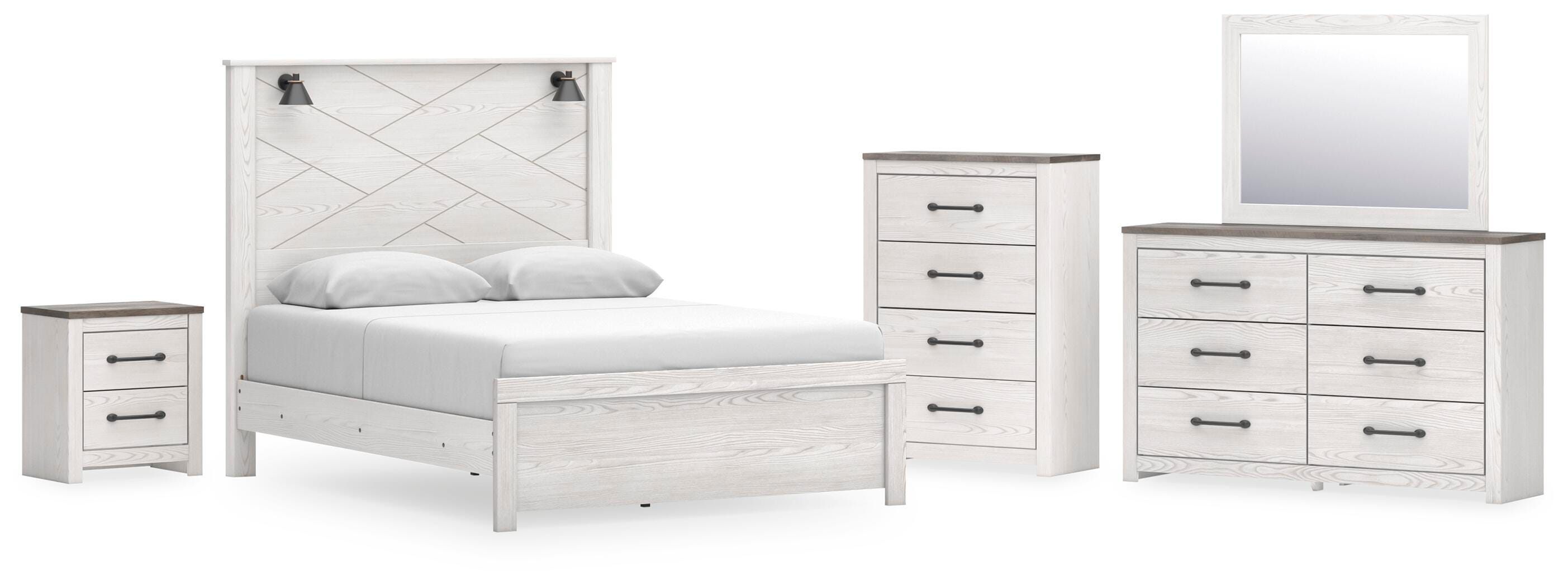 Cama Queen, cómoda, espejo, chiffonier y mesita de noche Gerridan - image 1