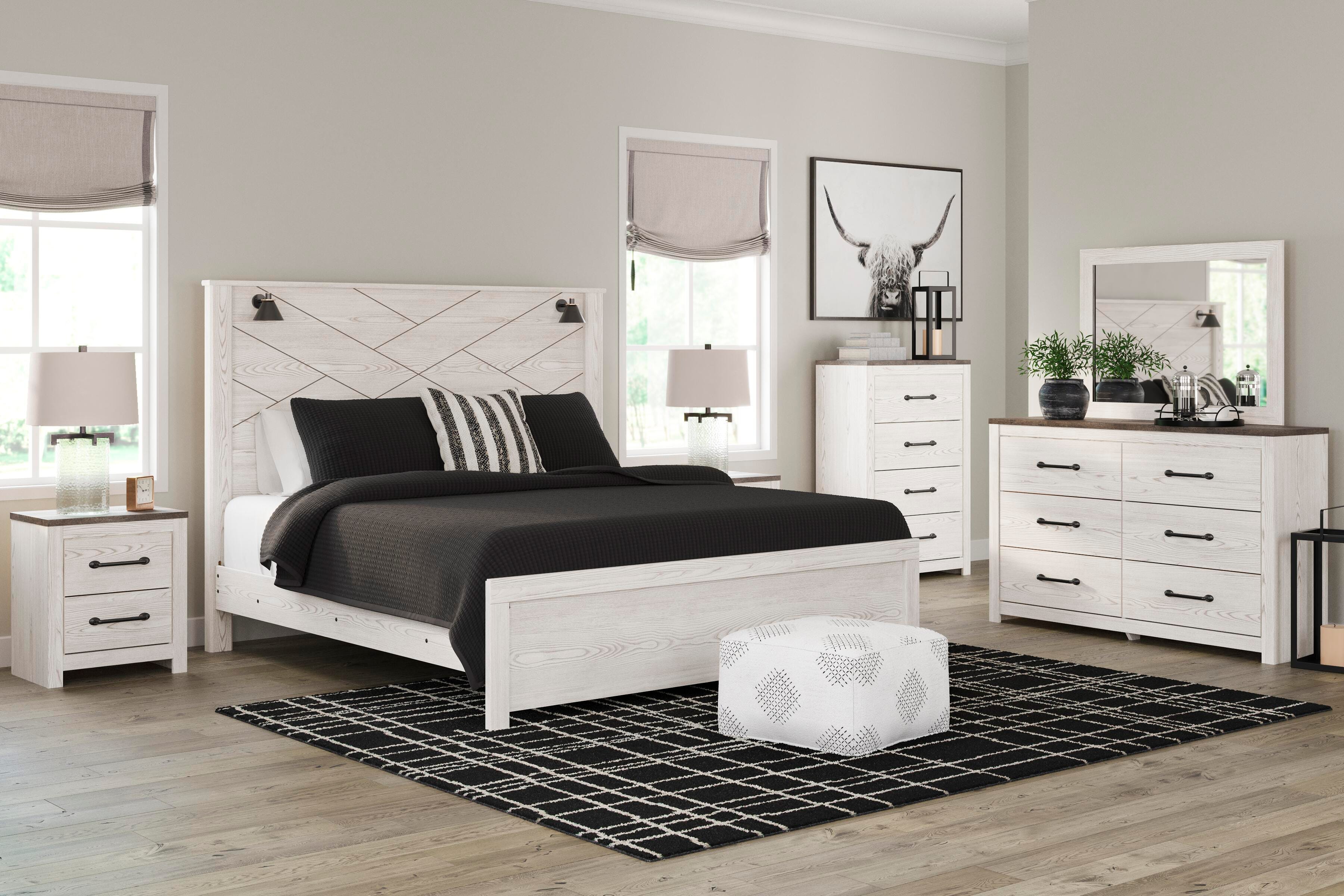 Gerridan King Panel Bed, Dresser, Mirror, Chest and 2 Nightstands - image 1