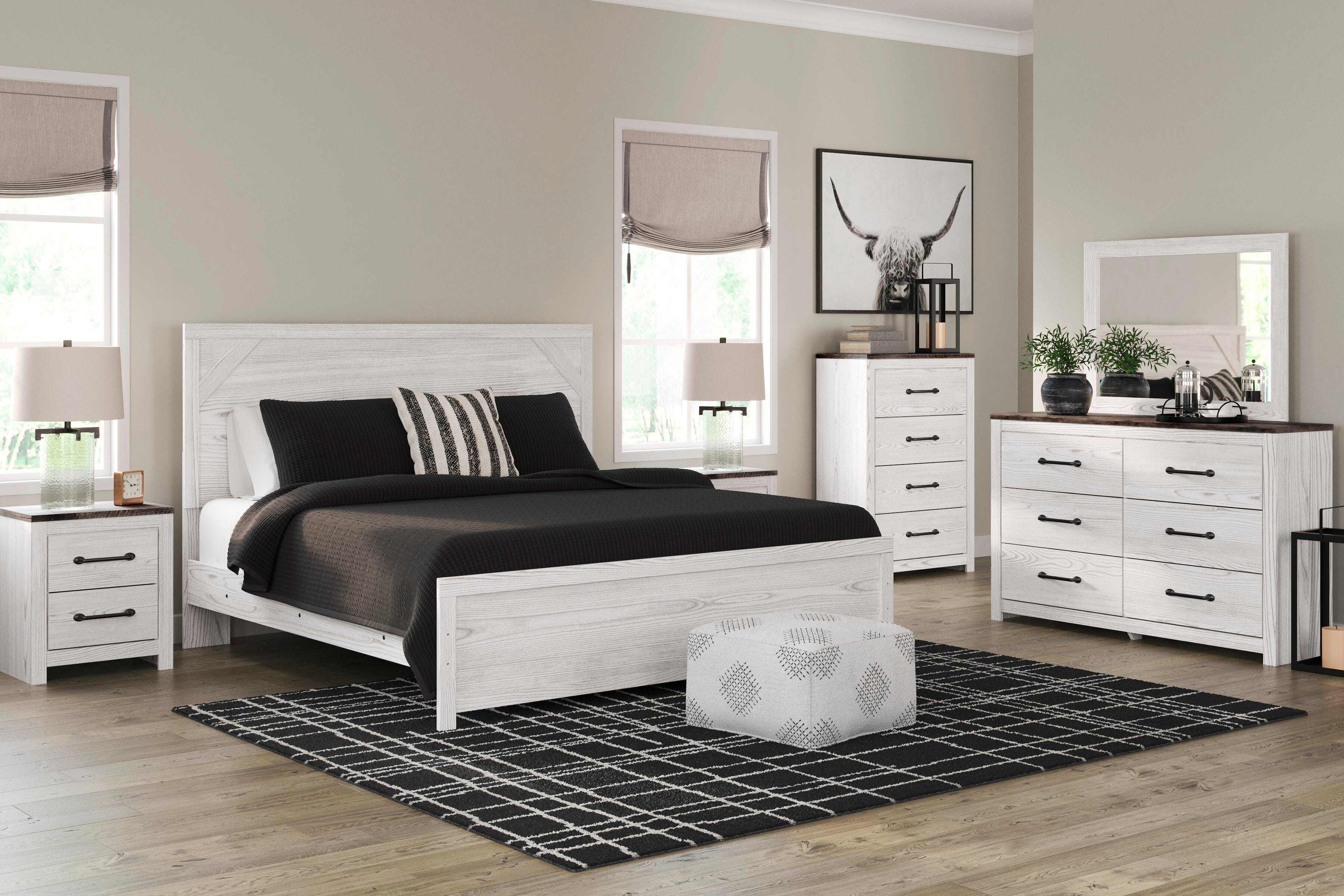 Cama Gerridan King con panel, cómoda, cofre y 2 mesitas de noche - image 23