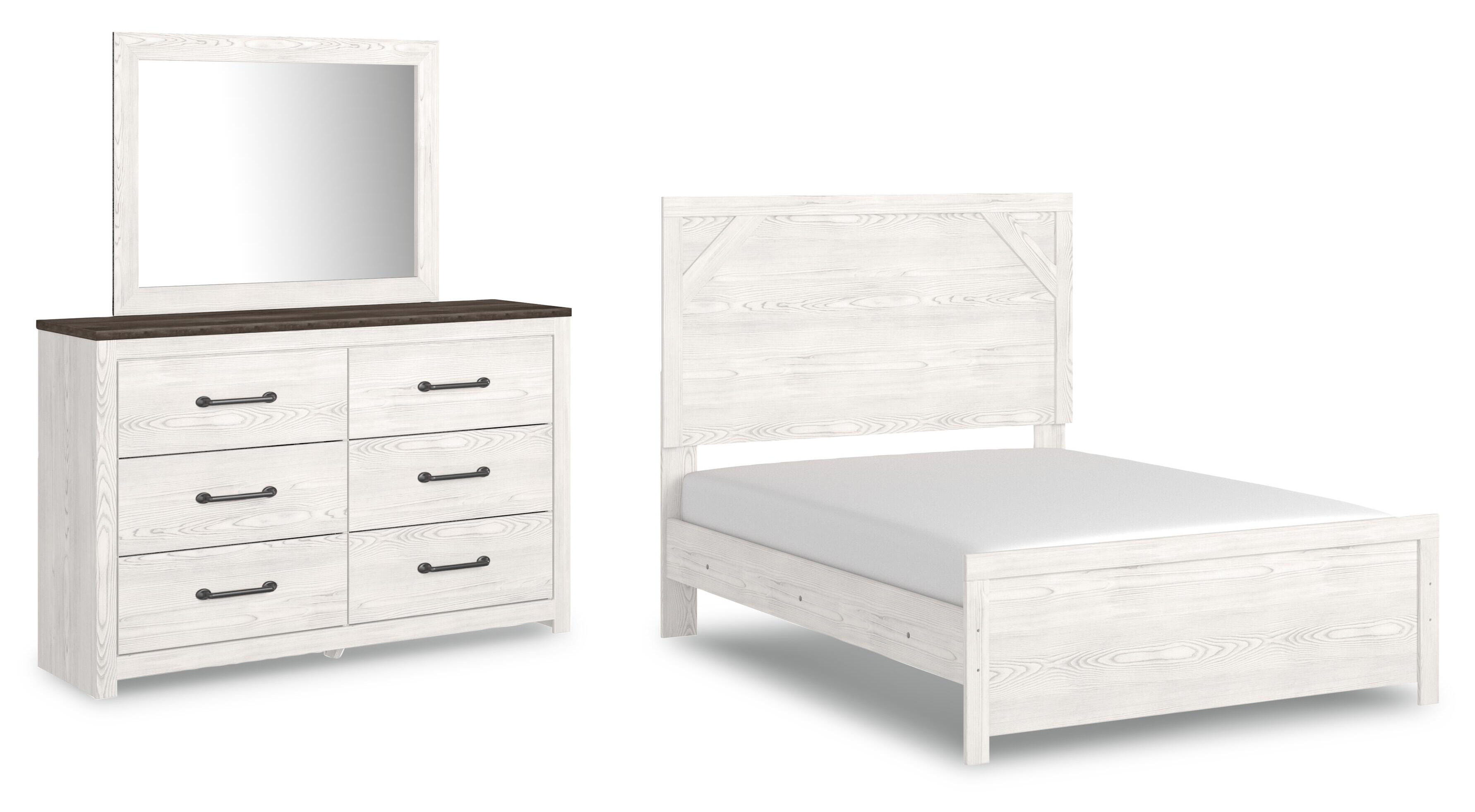 Cama con panel completo Gerridan con cómoda y espejo - image 1