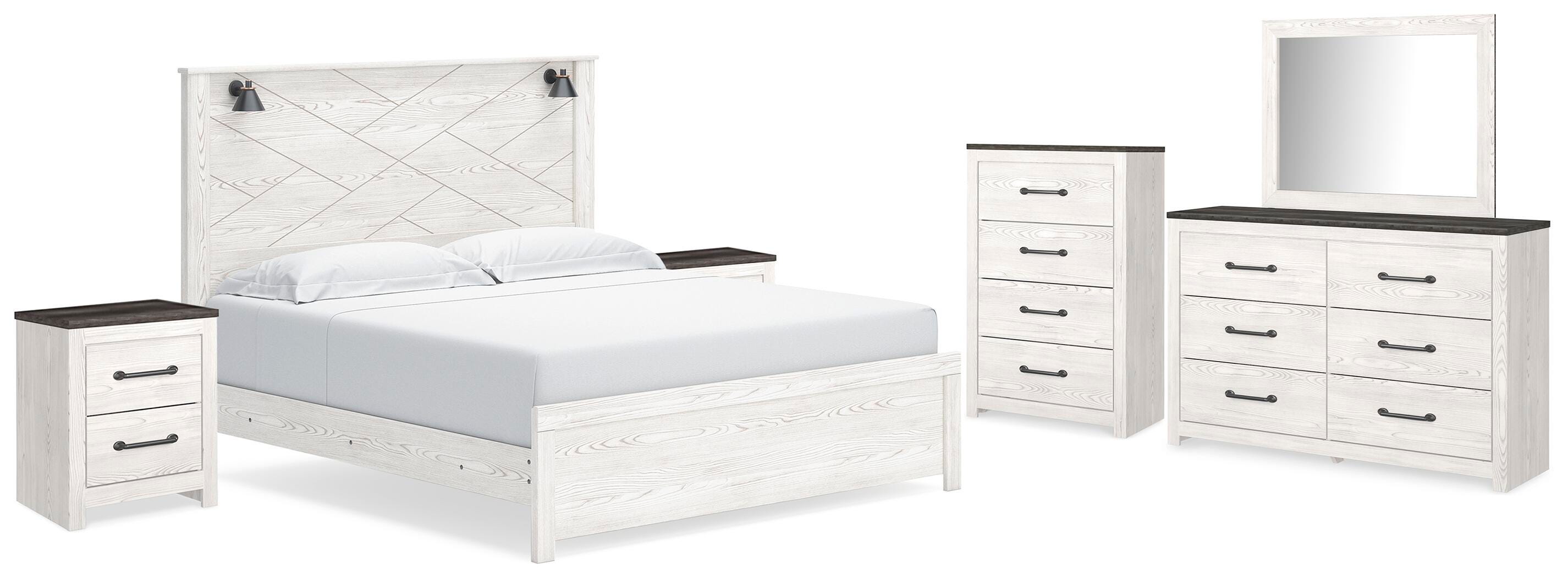 Gerridan King Panel Bed, Dresser, Mirror, Chest and 2 Nightstands - image 2