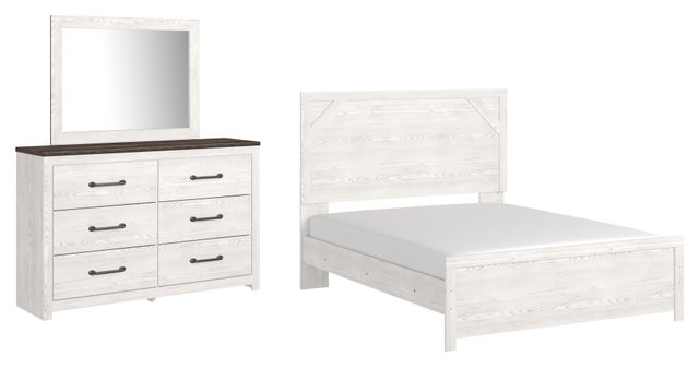 Gerridan Queen Panel Bed with Mirrored Dresser