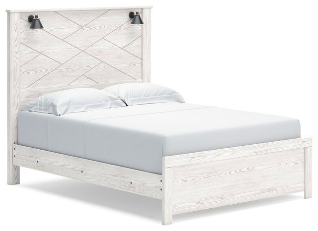 Gerridan Queen Panel Bed with Sconce Lights