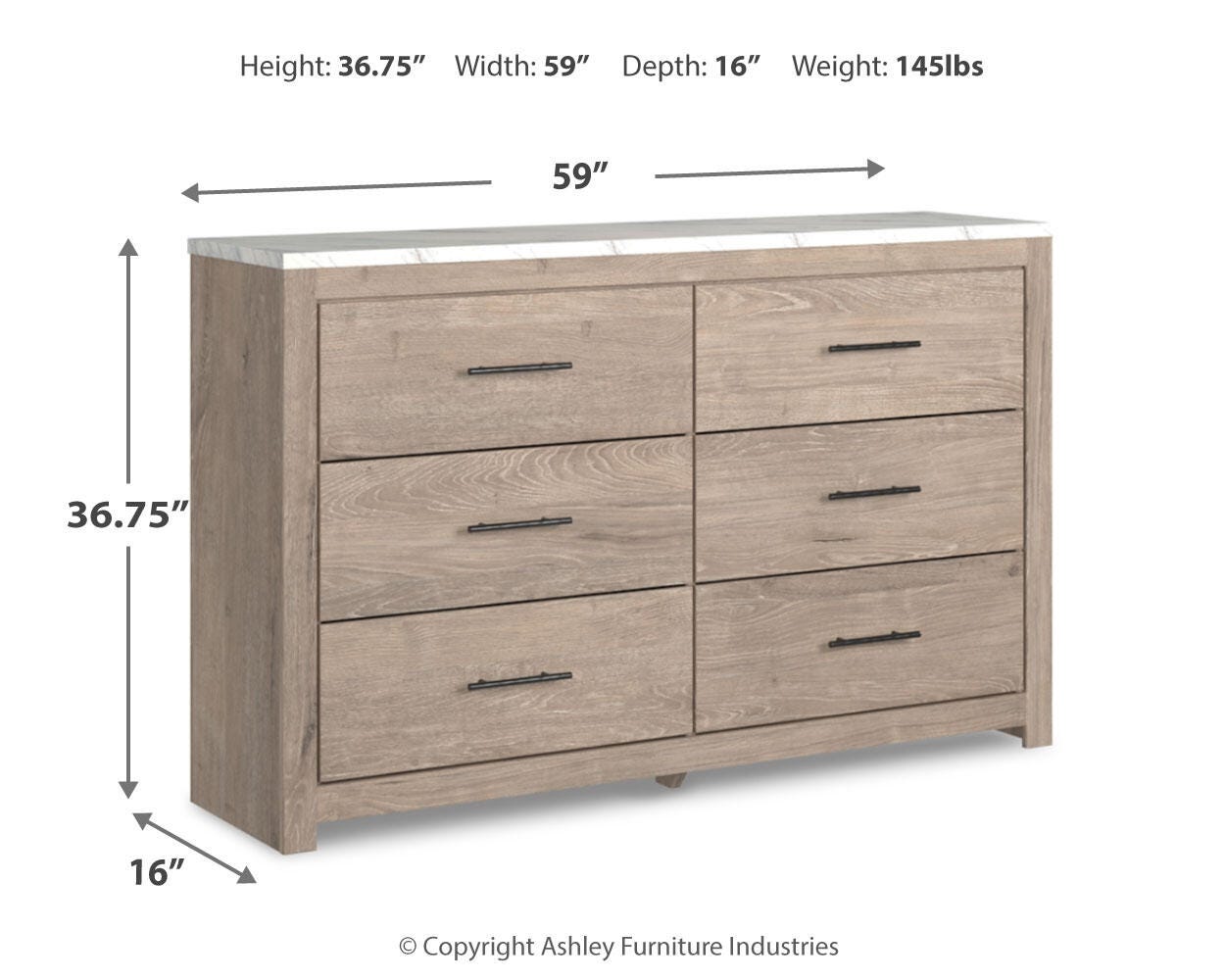 Senniberg Dresser, Light Brown/White, large