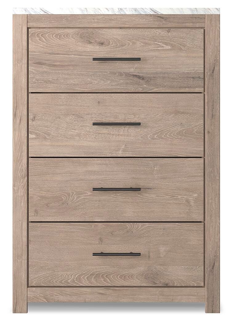 Senniberg Chest of Drawers, Light Brown/White, large