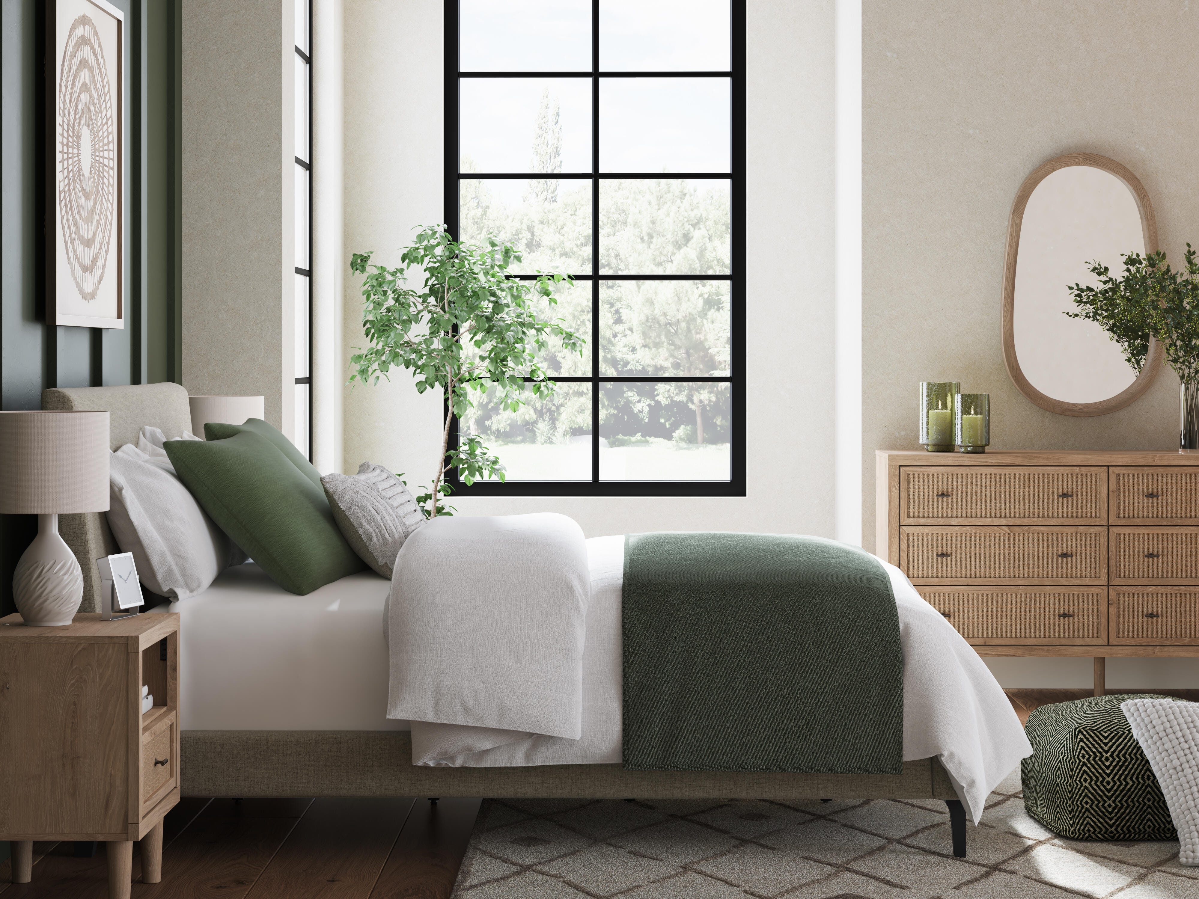 Cielden Queen Upholstered Bed with Roll Slats - image 4