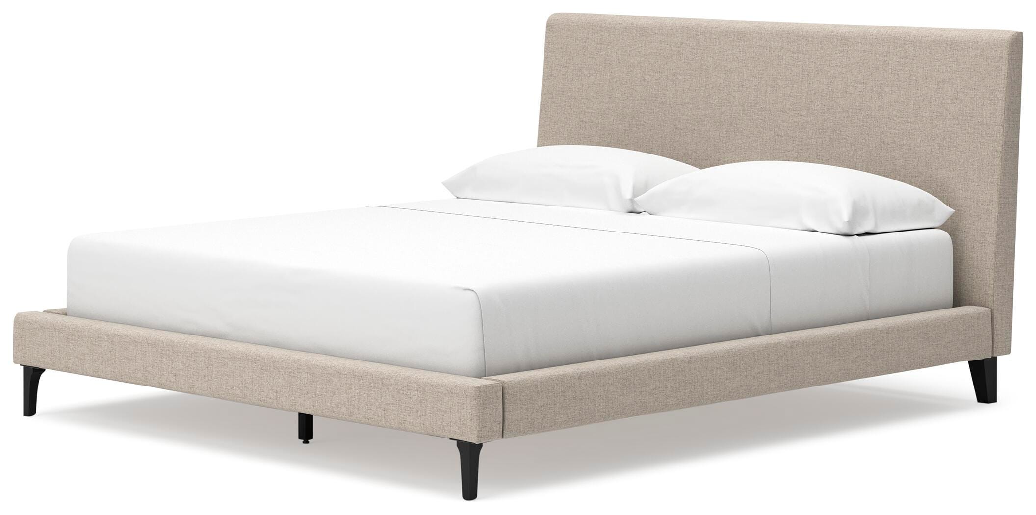 Cielden California King Upholstered Bed with Roll Slats, Soft Gray, large