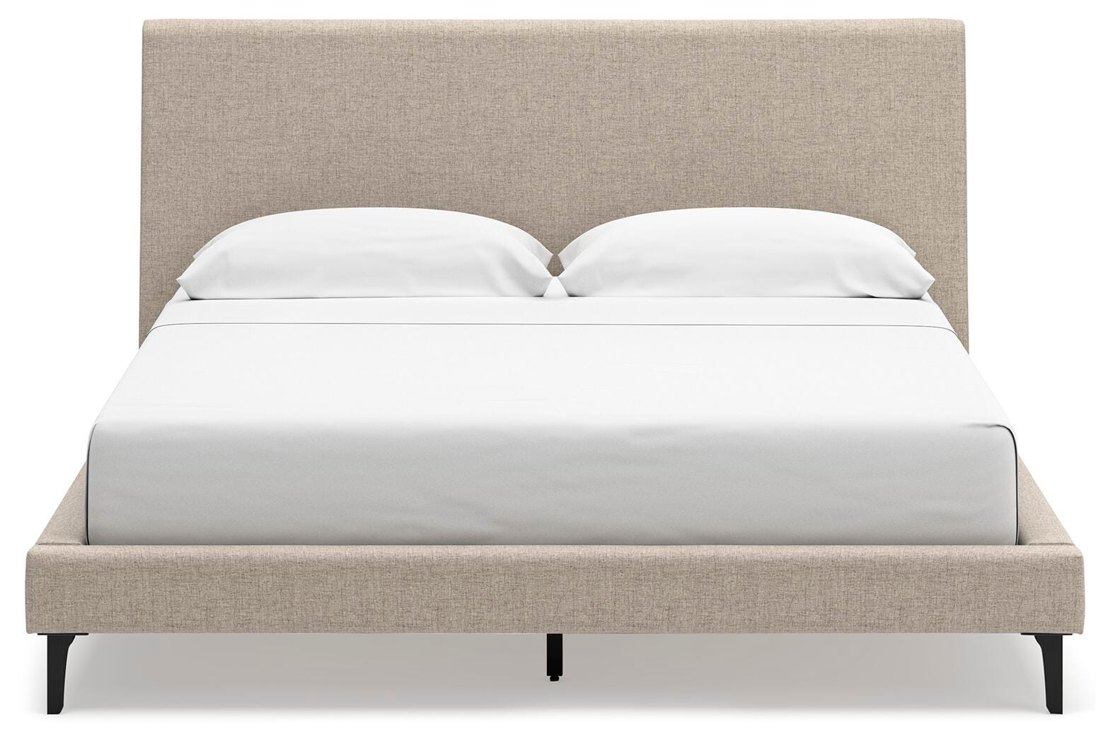 Cielden California King Upholstered Bed with Roll Slats, Soft Gray, large
