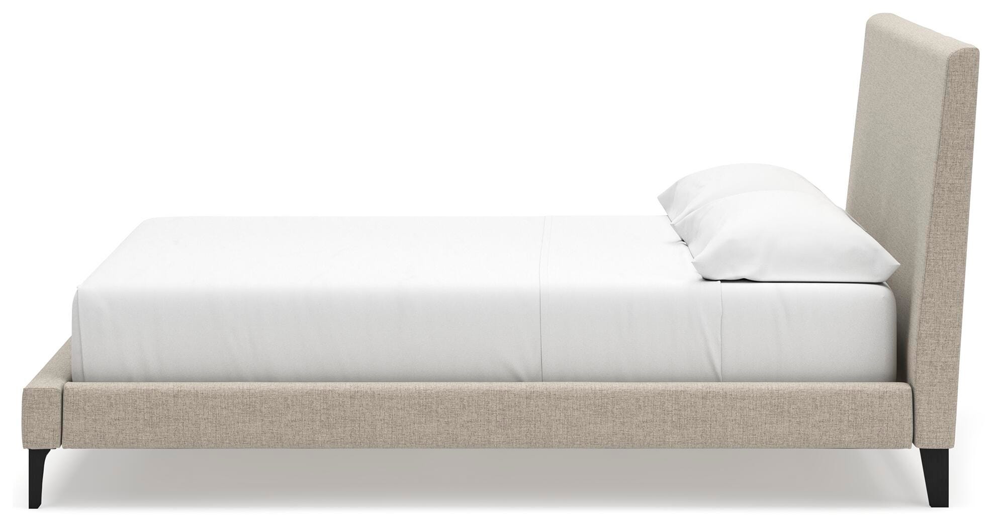 Cielden California King Upholstered Bed with Roll Slats, Soft Gray, large