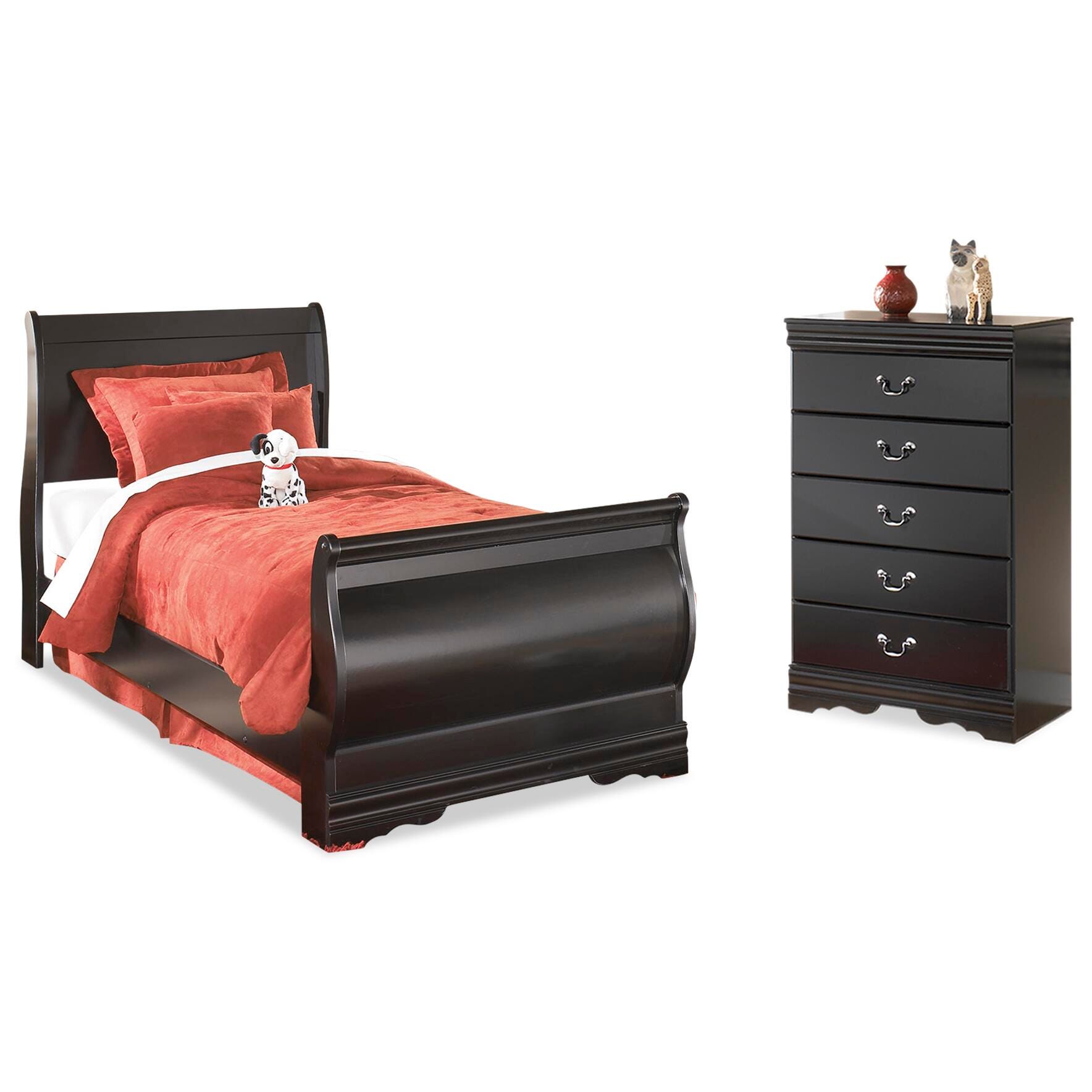 Huey Vineyard Twin Sleigh Bed and Chest - image 1