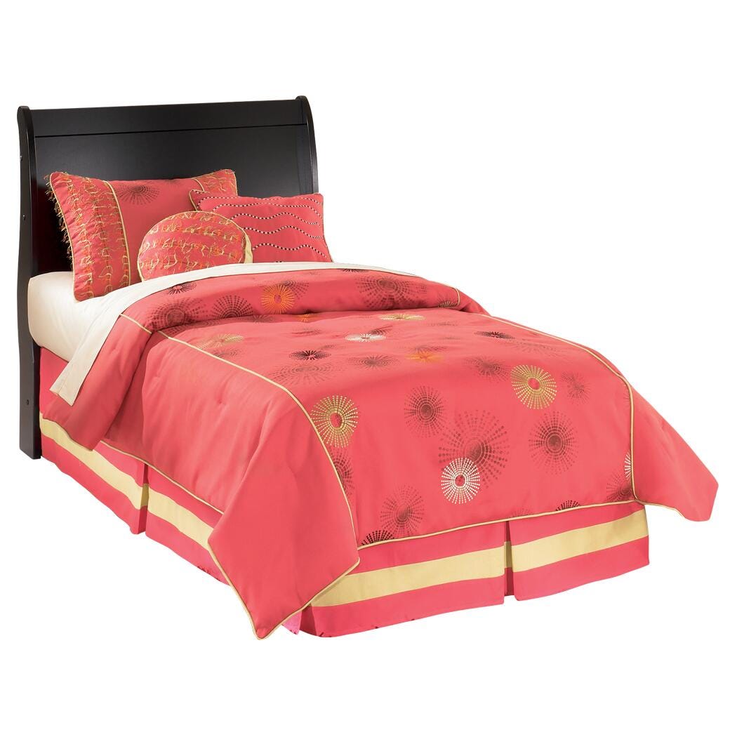 Huey Vineyard Twin Sleigh Headboard, Black, large