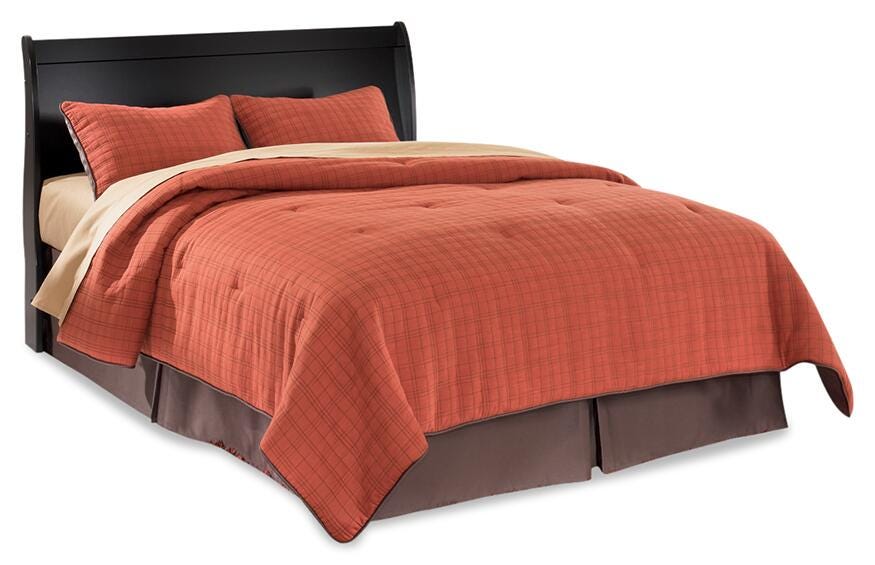 Huey Vineyard Queen Sleigh Headboard, Black, large